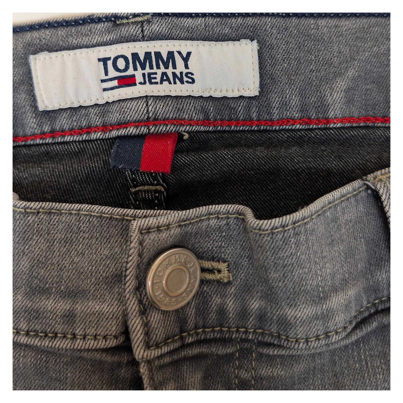 tommy jeans mens finley super skinny grey stretch denim trousers w34 l32 by Tommy Hilfiger – | RewearableUK
