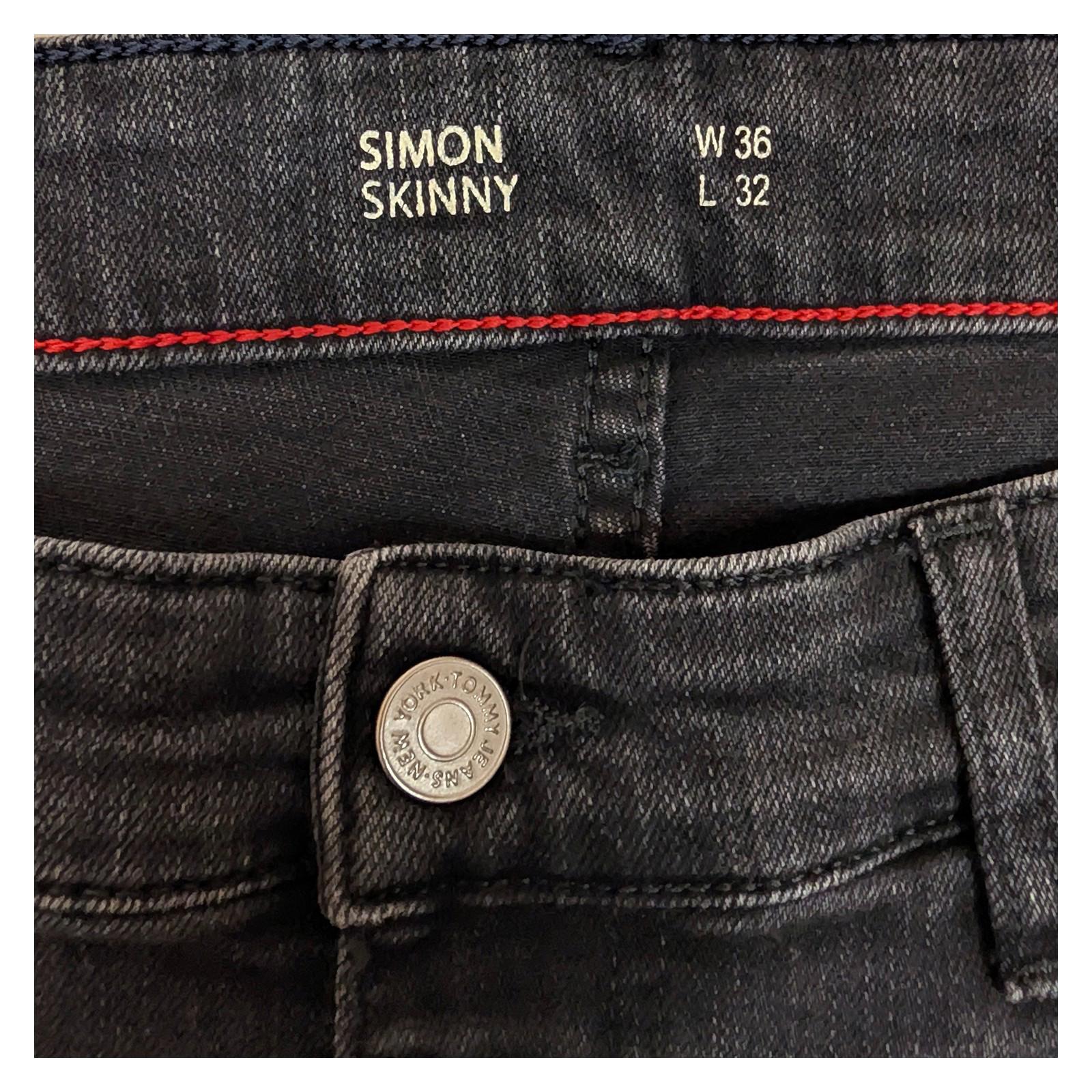 Tommy Jeans Men's Simon Skinny Jeans W36 L32 Grey Stretch Denim Flag Logo by Tommy Hilfiger – | RewearableUK