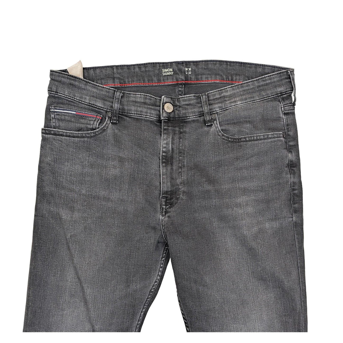 Tommy Jeans Men's Simon Skinny Jeans W36 L32 Grey Stretch Denim Flag Logo by Tommy Hilfiger – | RewearableUK