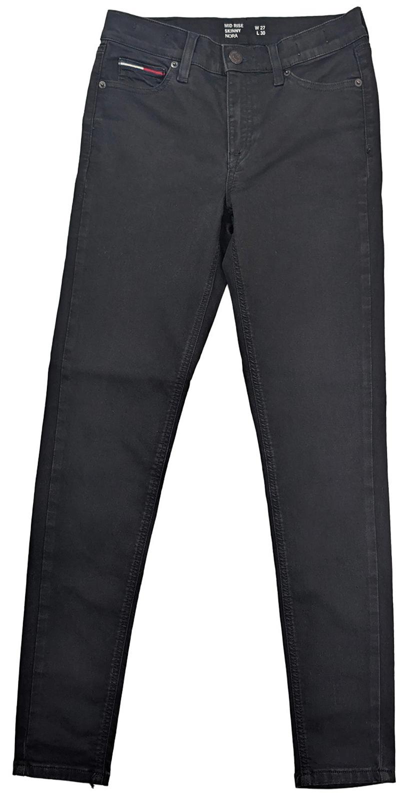 Tommy Jeans Nora Skinny Jeans Size W27 L30 Black Mid Rise Stretch Denim Womens by Tommy Hilfiger – | RewearableUK