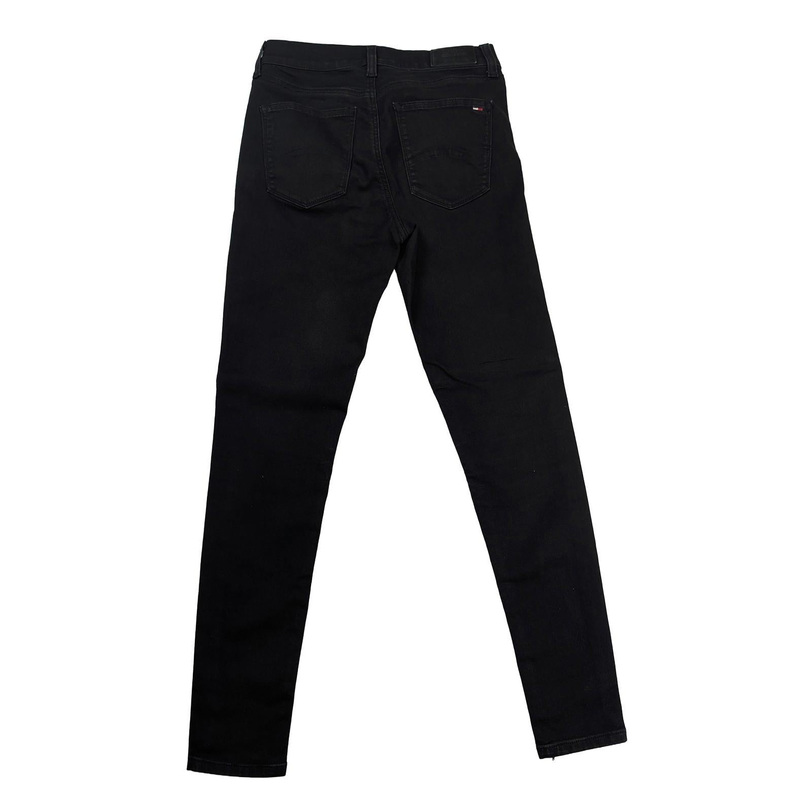 Tommy Jeans Nora Skinny Jeans Size W27 L30 Black Mid Rise Stretch Denim Womens by Tommy Hilfiger – | RewearableUK