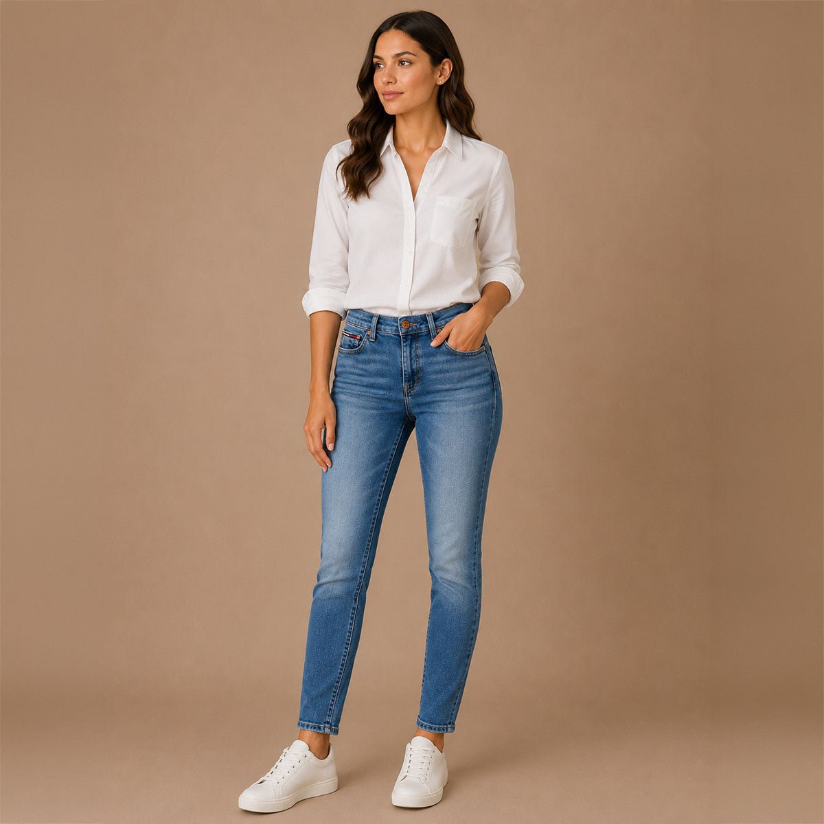 Tommy Jeans Nora Skinny Jeans W27 L28 Blue Mid Rise Stretch Denim – JEANS product photo 1 | RewearableUK