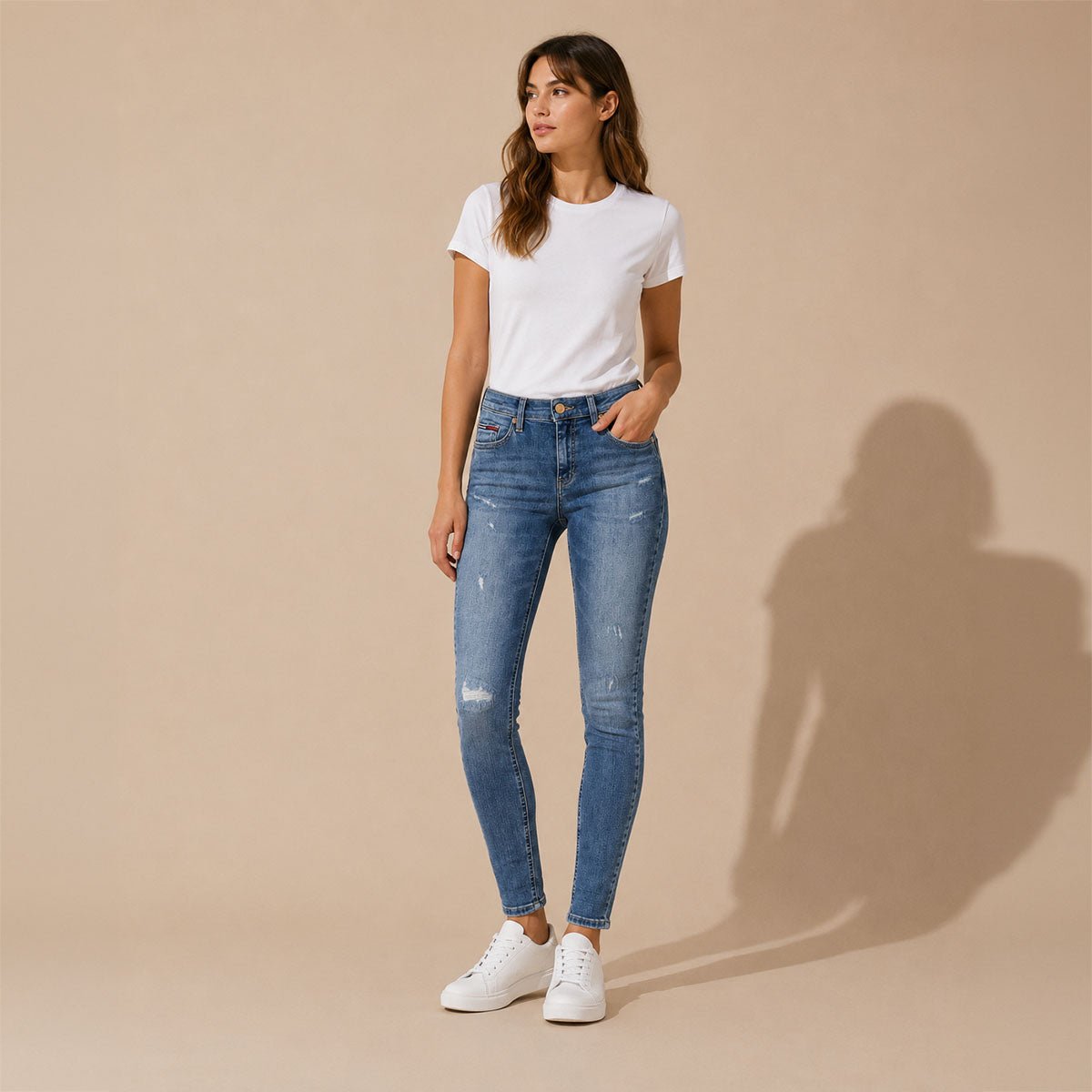Tommy Jeans Nora Women’s Skinny Jeans W29 L32 Blue Distressed Denim – JEANS product photo 1 | RewearableUK