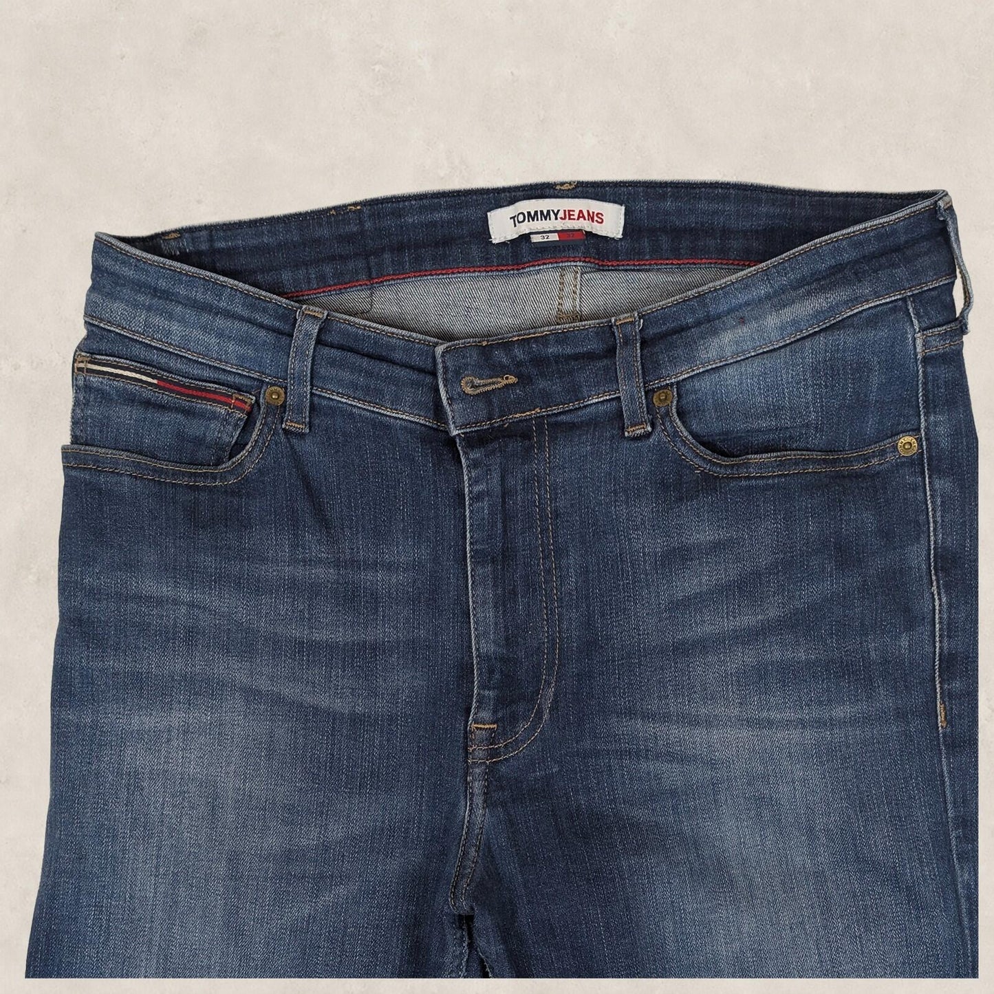 tommy jeans simon skinny mens dark blue wash denim trousers size w 32 l 32 by Tommy Hilfiger – | RewearableUK