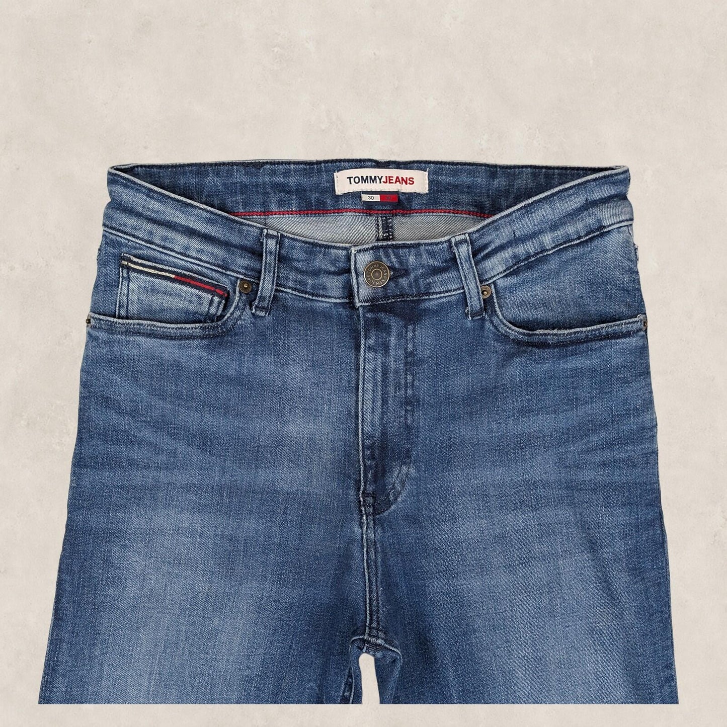 tommy jeans simon skinny mens denim trousers blue wash size w 30 l 30 pants by Tommy Hilfiger – | RewearableUK
