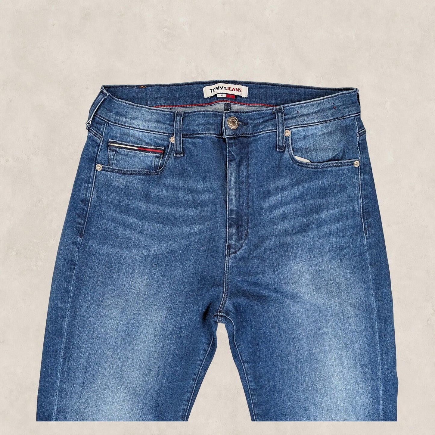 tommy jeans sylvia high rise super skinny womens denim jeans blue w 32 l 32 by Tommy Hilfiger – | RewearableUK
