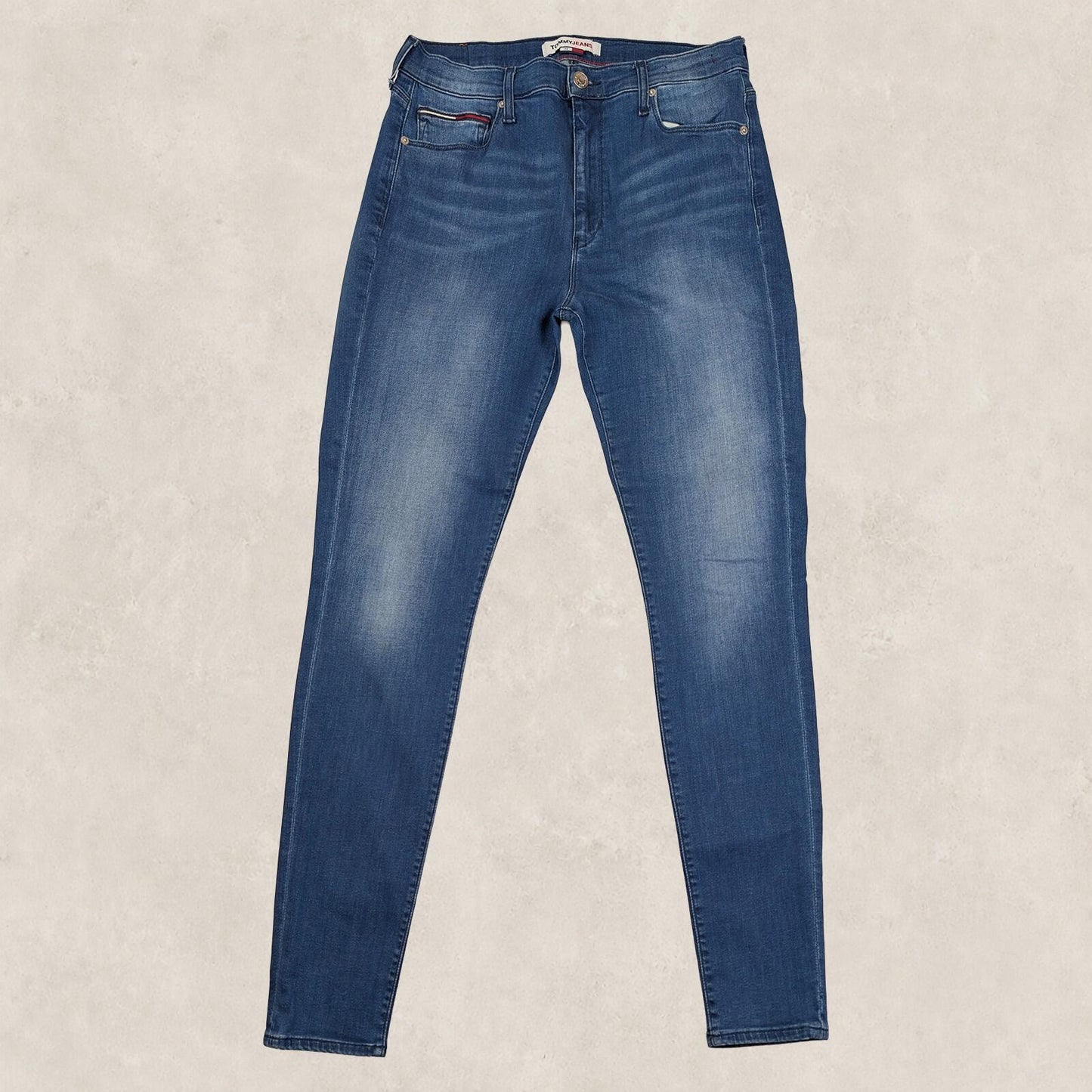 tommy jeans sylvia high rise super skinny womens denim jeans blue w 32 l 32 by Tommy Hilfiger – | RewearableUK
