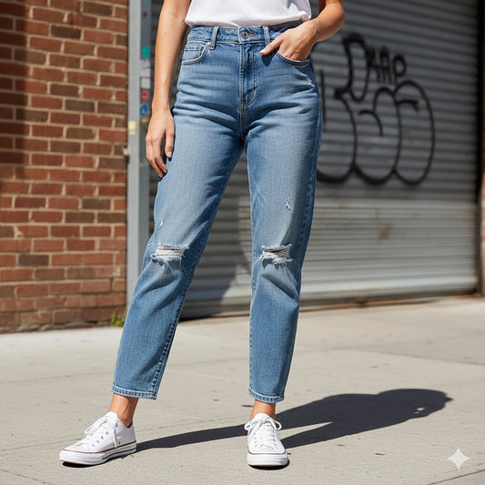 Tommy Jeans Ultra High Rise Mom Jeans Blue | Women's W28 by Tommy Hilfiger – JEANS | RewearableUK