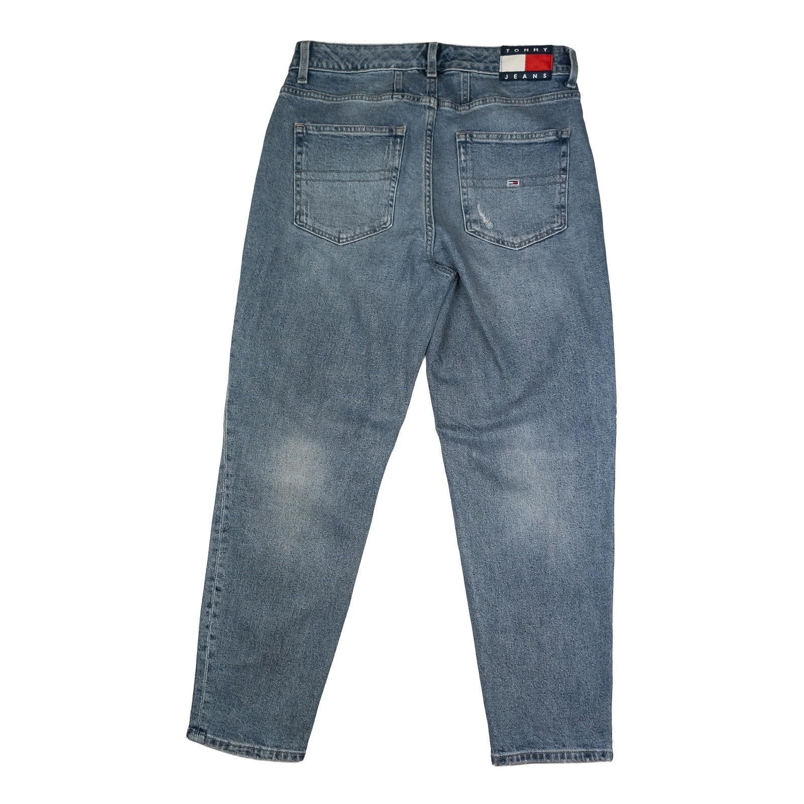 Tommy Jeans Ultra High Rise Mom Jeans W28 US 6 Blue Distressed Tapered Denim by Tommy Hilfiger – | RewearableUK