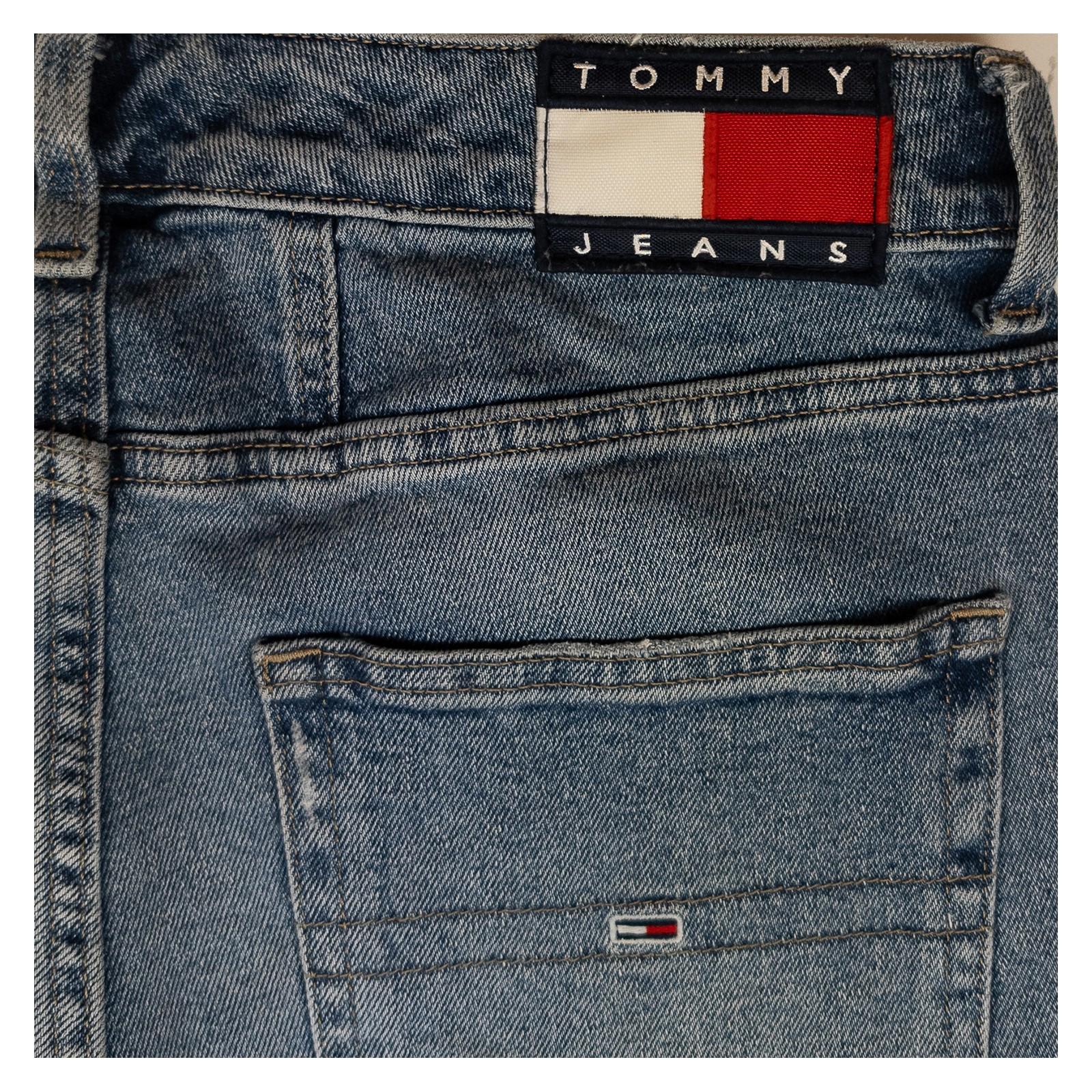 Tommy Jeans Ultra High Rise Mom Jeans W28 US 6 Blue Distressed Tapered Denim by Tommy Hilfiger – | RewearableUK
