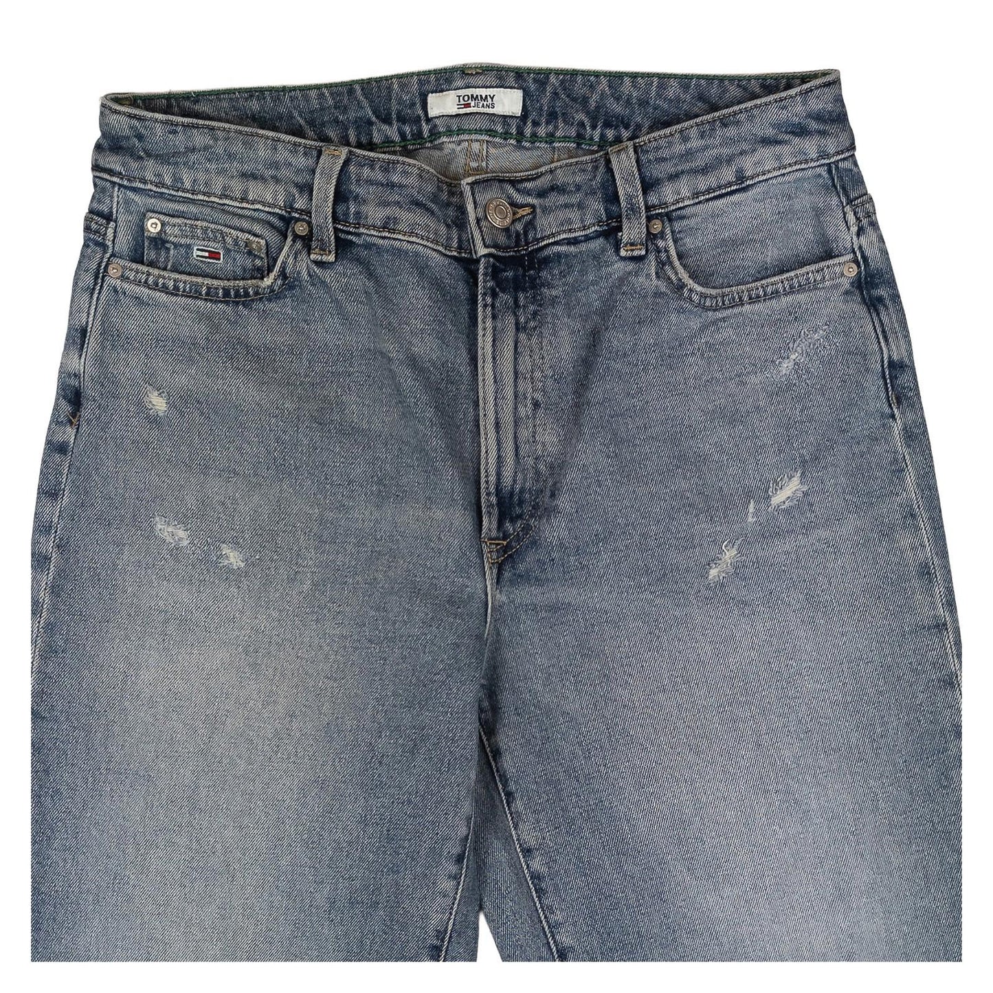 Tommy Jeans Ultra High Rise Mom Jeans W28 US 6 Blue Distressed Tapered Denim by Tommy Hilfiger – | RewearableUK