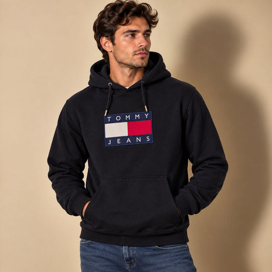 Tommy Jeans Unisex Hoodie XS Black Embroidered Logo – Hoodie product photo 1 | RewearableUK