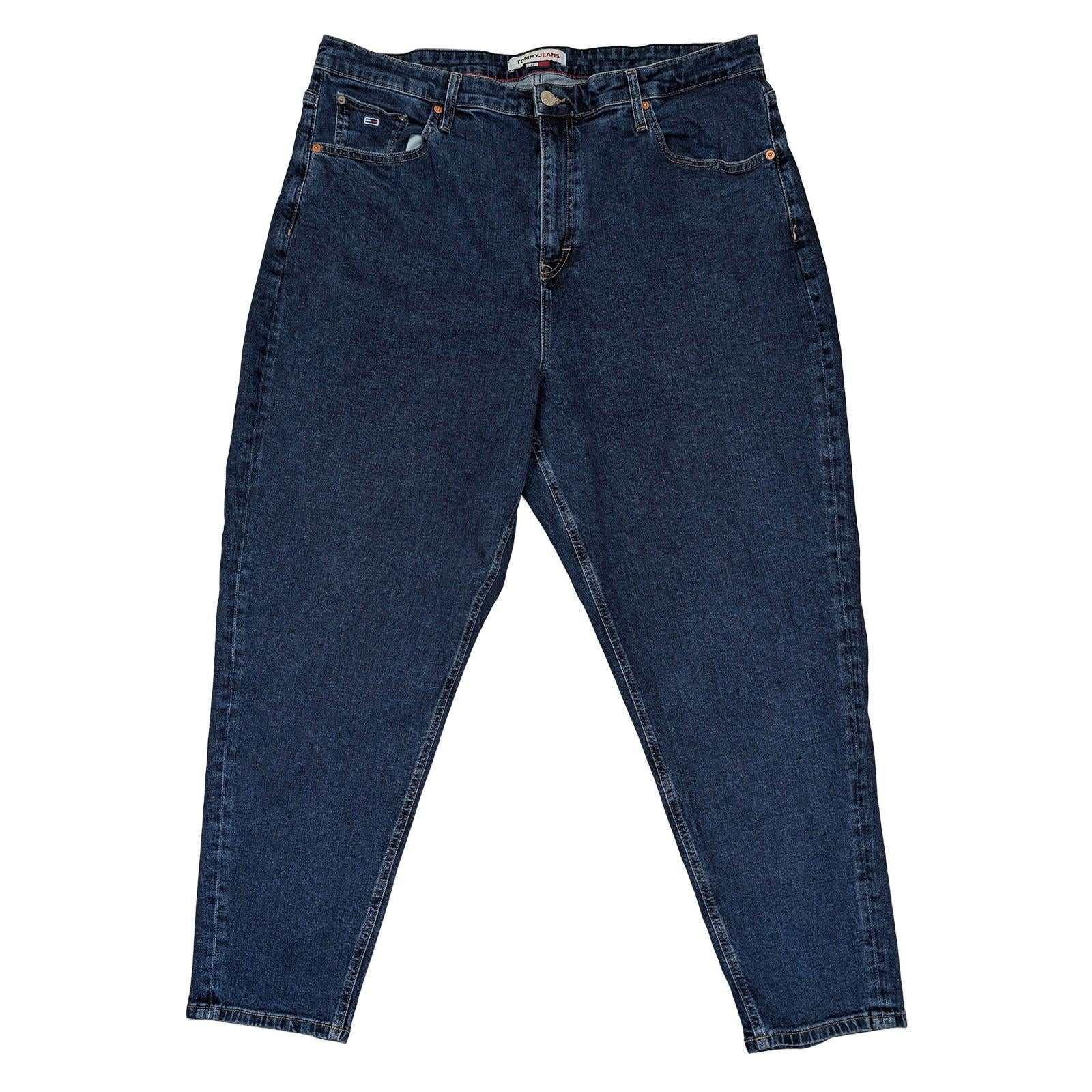tommy jeans womens blue denim mom jeans ultra high rise tapered size w40 l32 by Tommy Hilfiger – | RewearableUK