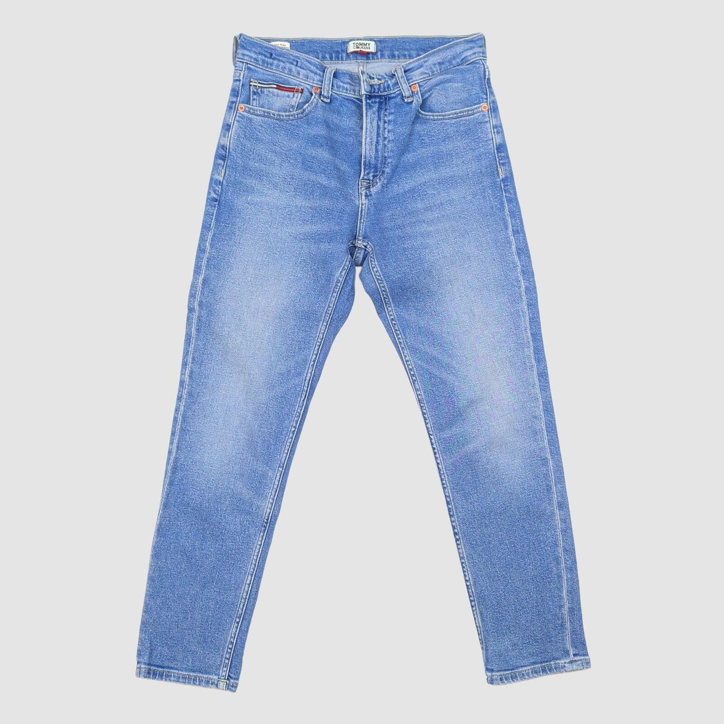 tommy jeans womens blue izzy high rise slim cropped stretch denim jeans w26 l30 by Tommy Hilfiger – JEANS | RewearableUK