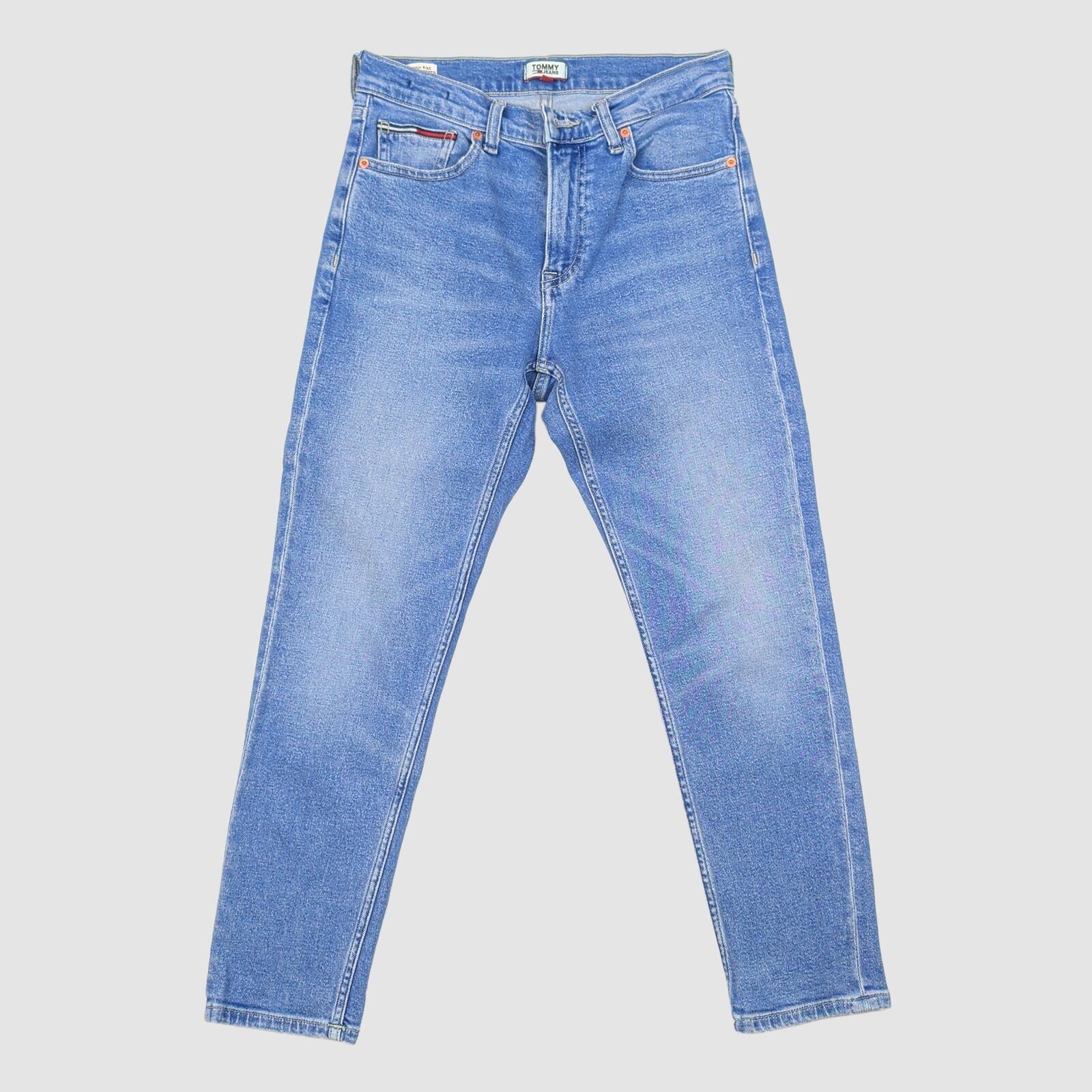 tommy jeans womens blue izzy high rise slim cropped stretch denim jeans w26 l30 by Tommy Hilfiger – JEANS | RewearableUK