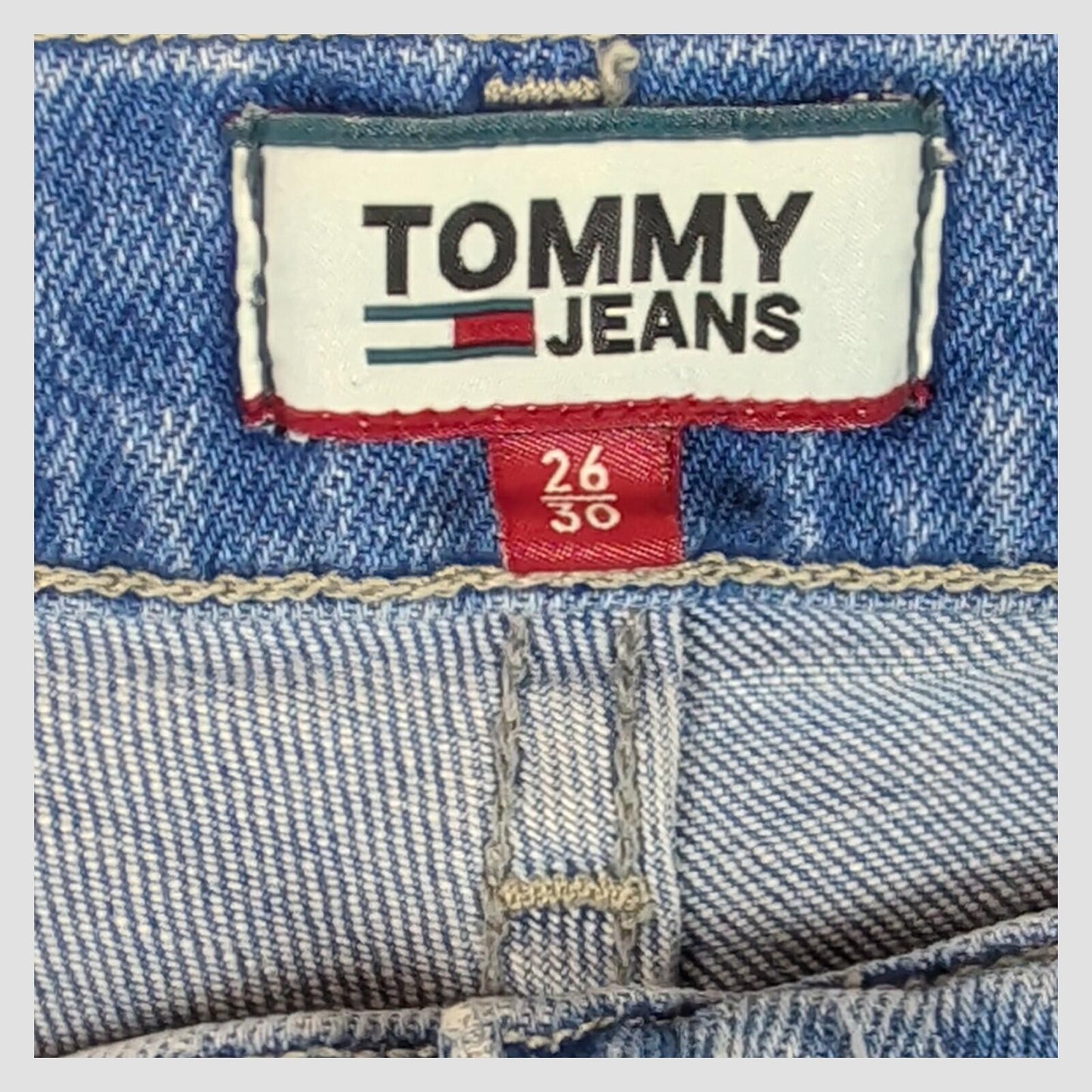 tommy jeans womens blue izzy high rise slim cropped stretch denim jeans w26 l30 by Tommy Hilfiger – JEANS | RewearableUK