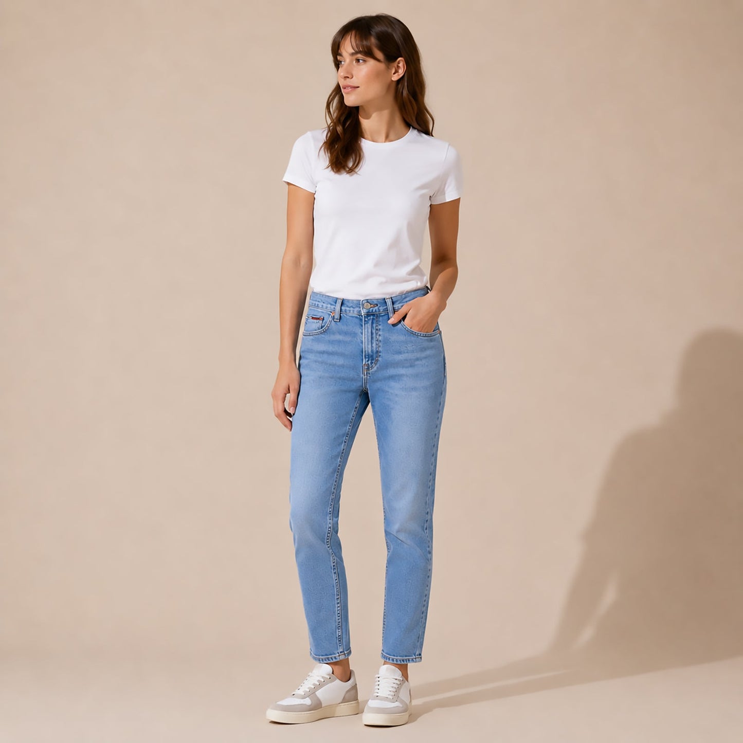 tommy jeans womens blue izzy high rise slim cropped stretch denim jeans w26 l30 by Tommy Hilfiger – JEANS | RewearableUK