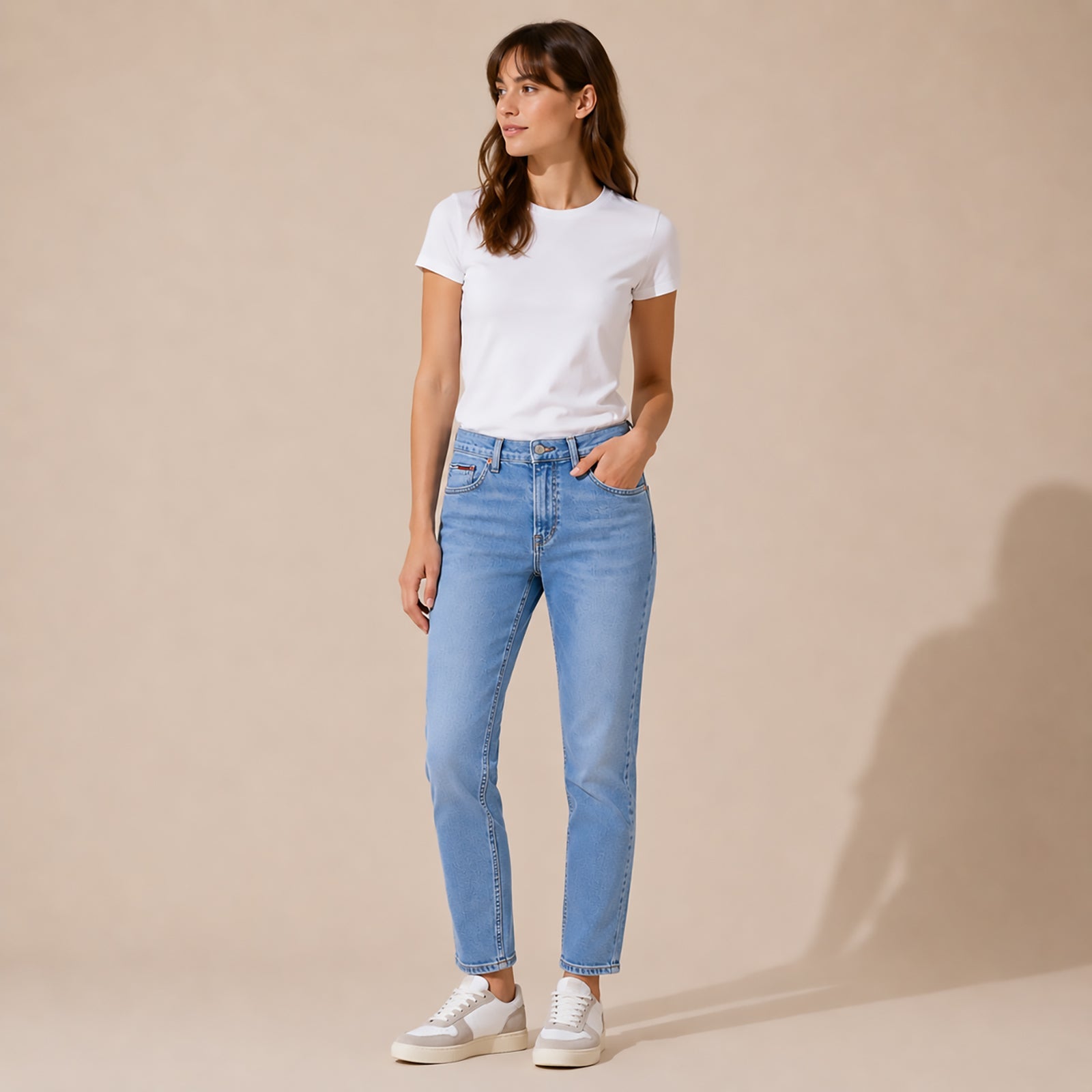 tommy jeans womens blue izzy high rise slim cropped stretch denim jeans w26 l30 by Tommy Hilfiger – JEANS | RewearableUK