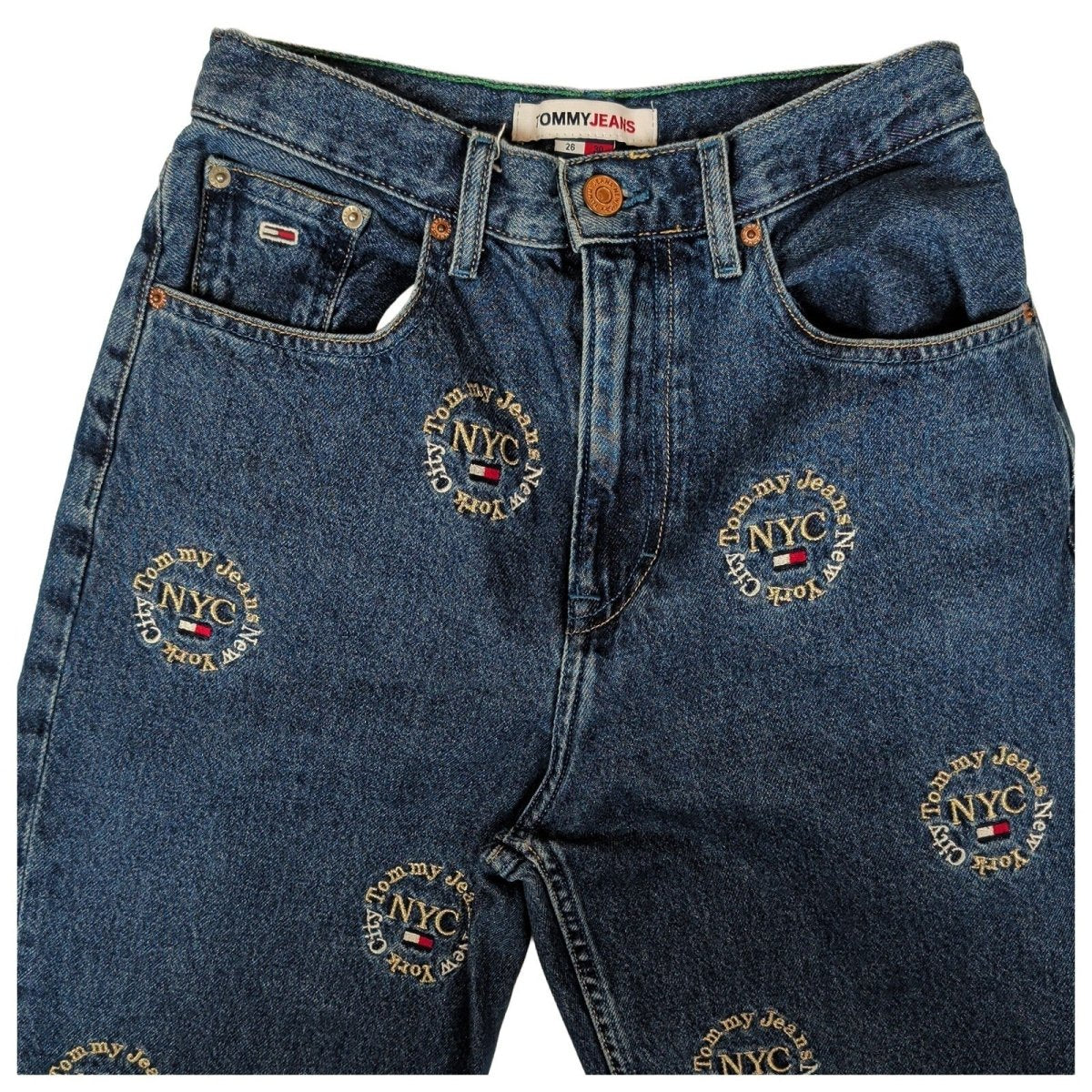 Tommy Jeans Women's Blue Mom Jeans W26 L30 Ultra High Rise Tapered NYC by Tommy Hilfiger – | RewearableUK