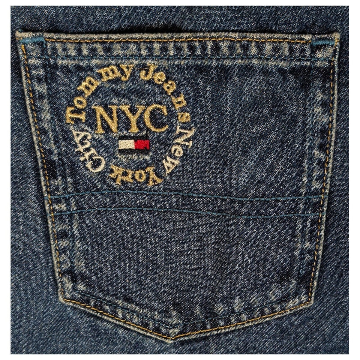 Tommy Jeans Women's Blue Mom Jeans W26 L30 Ultra High Rise Tapered NYC by Tommy Hilfiger – | RewearableUK