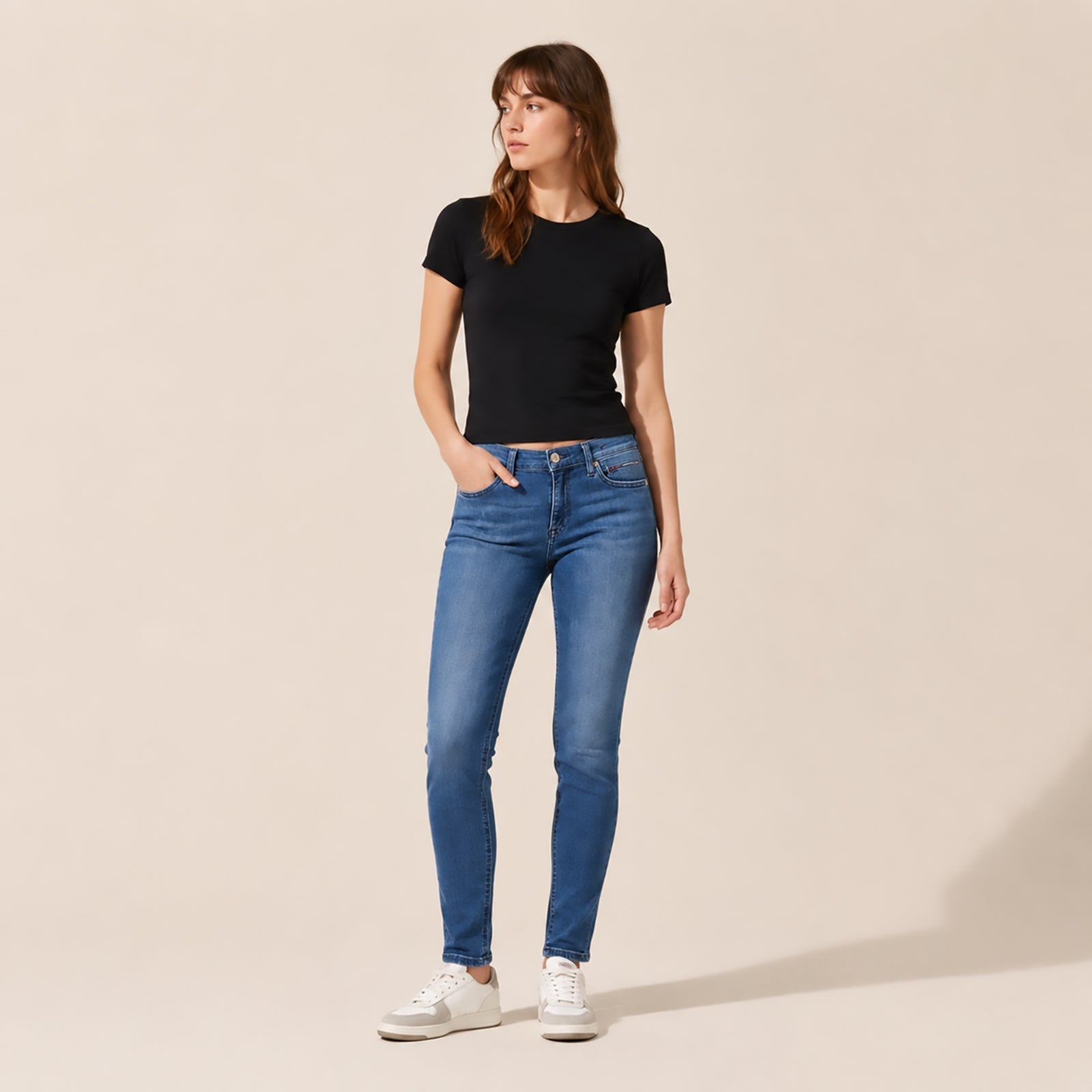 tommy jeans womens dark blue nora mid rise skinny stretch denim jeans w29 l30 by Tommy Hilfiger – JEANS | RewearableUK