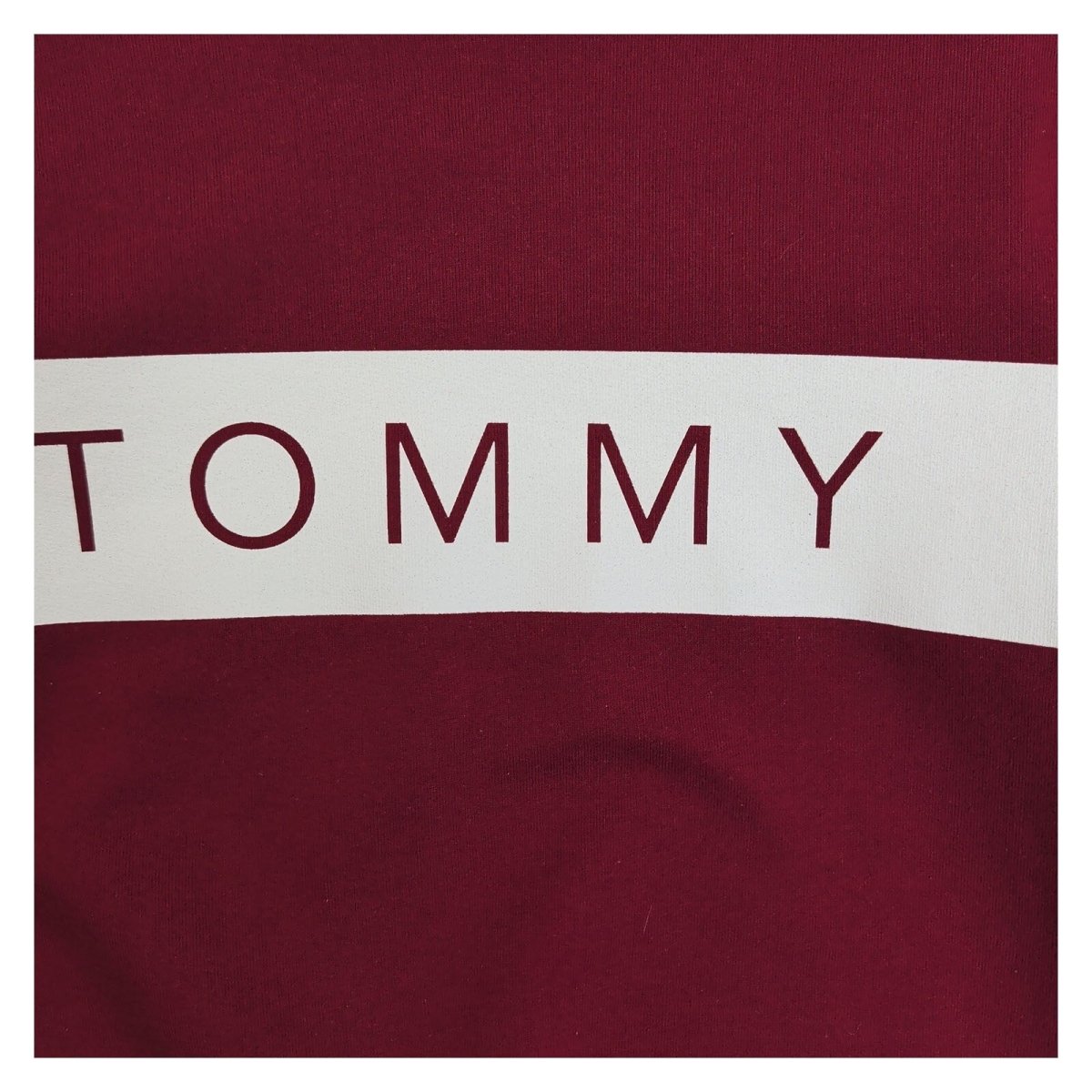 Tommy Jeans Womens Sweatshirt M Burgundy White Logo 50% Cotton 50% Polyester – product photo 2 | RewearableUK