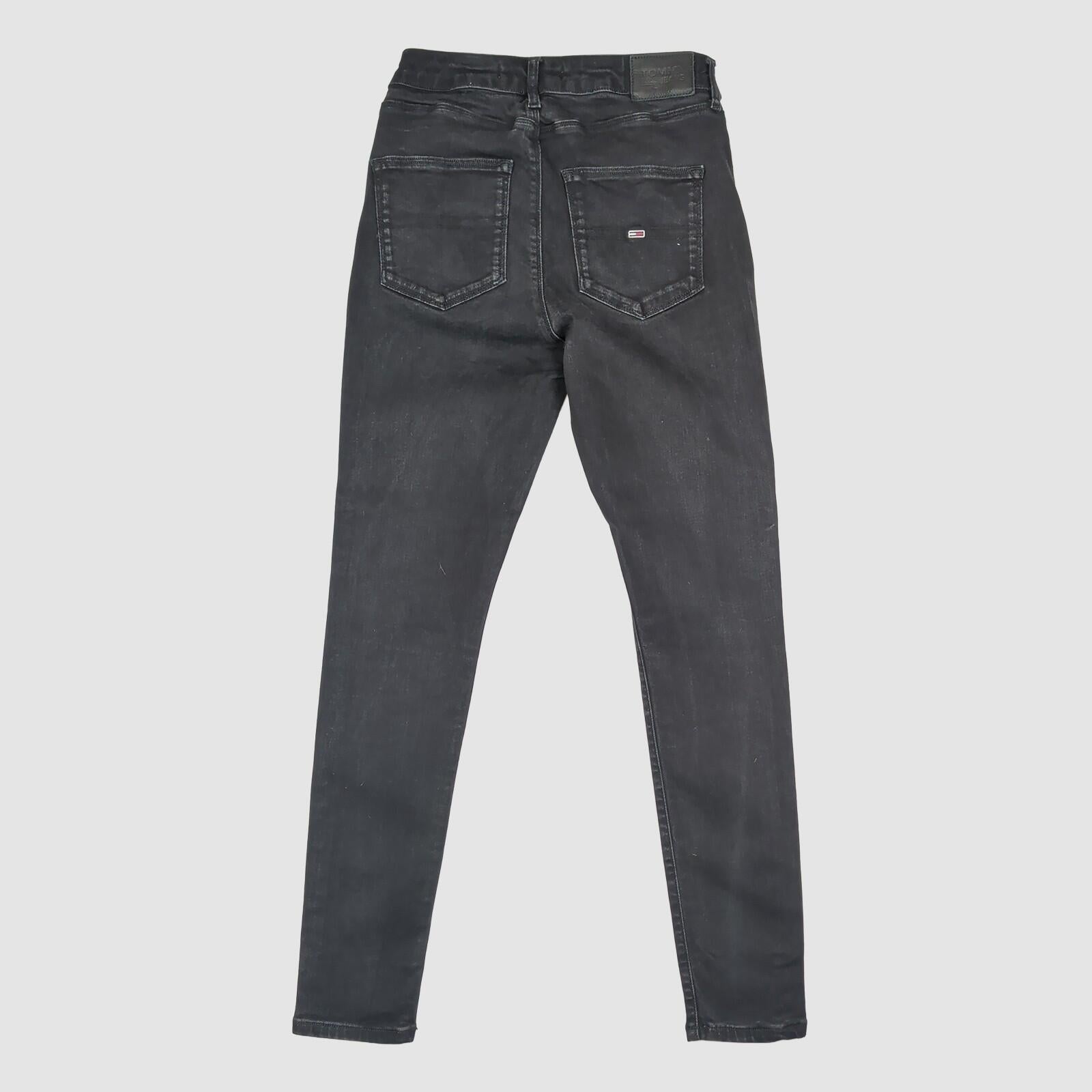 tommy jeans womens washed black sylvia high rise super skinny jeans w27 l30 by Tommy Hilfiger – JEANS | RewearableUK