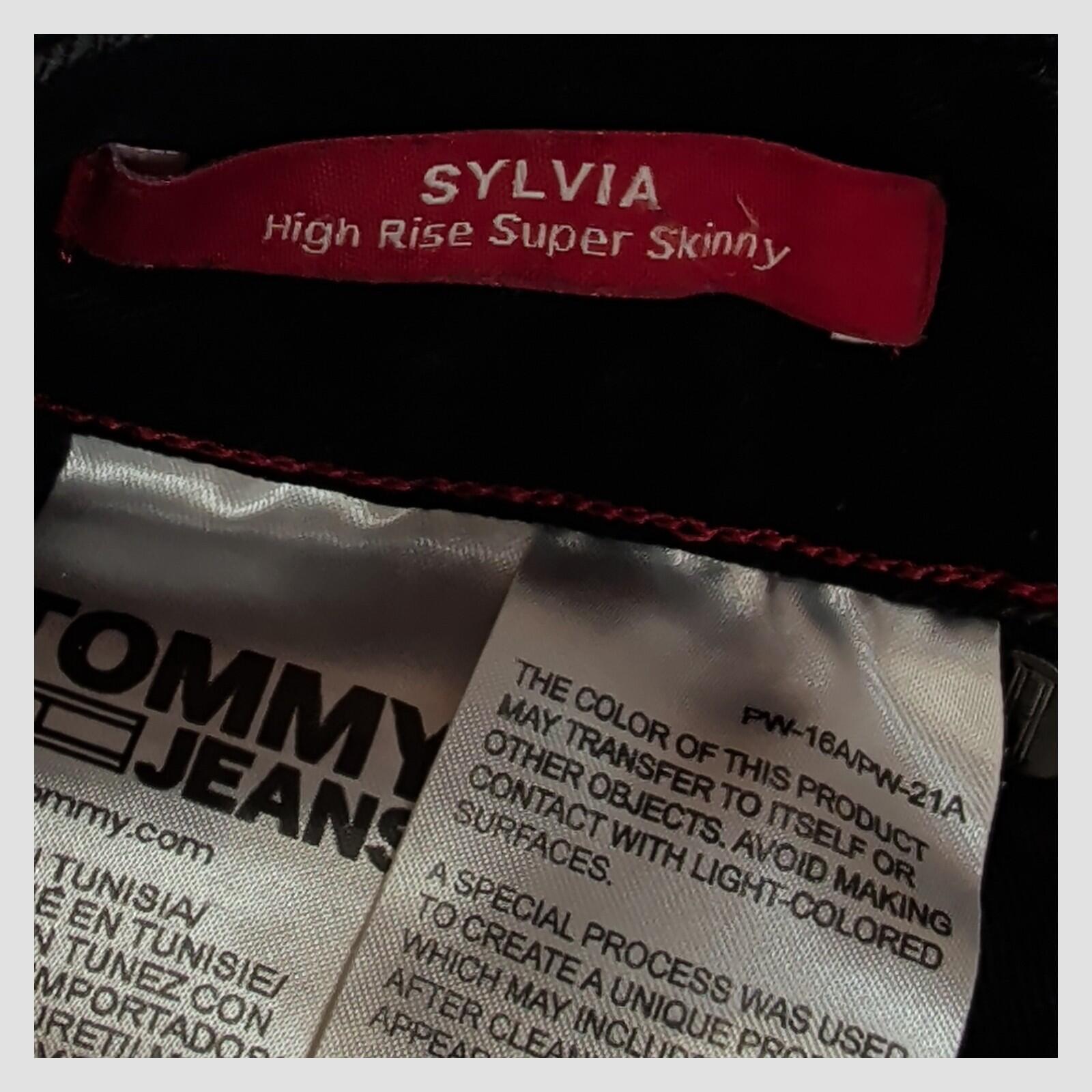 tommy jeans womens washed black sylvia high rise super skinny jeans w27 l30 by Tommy Hilfiger – JEANS | RewearableUK