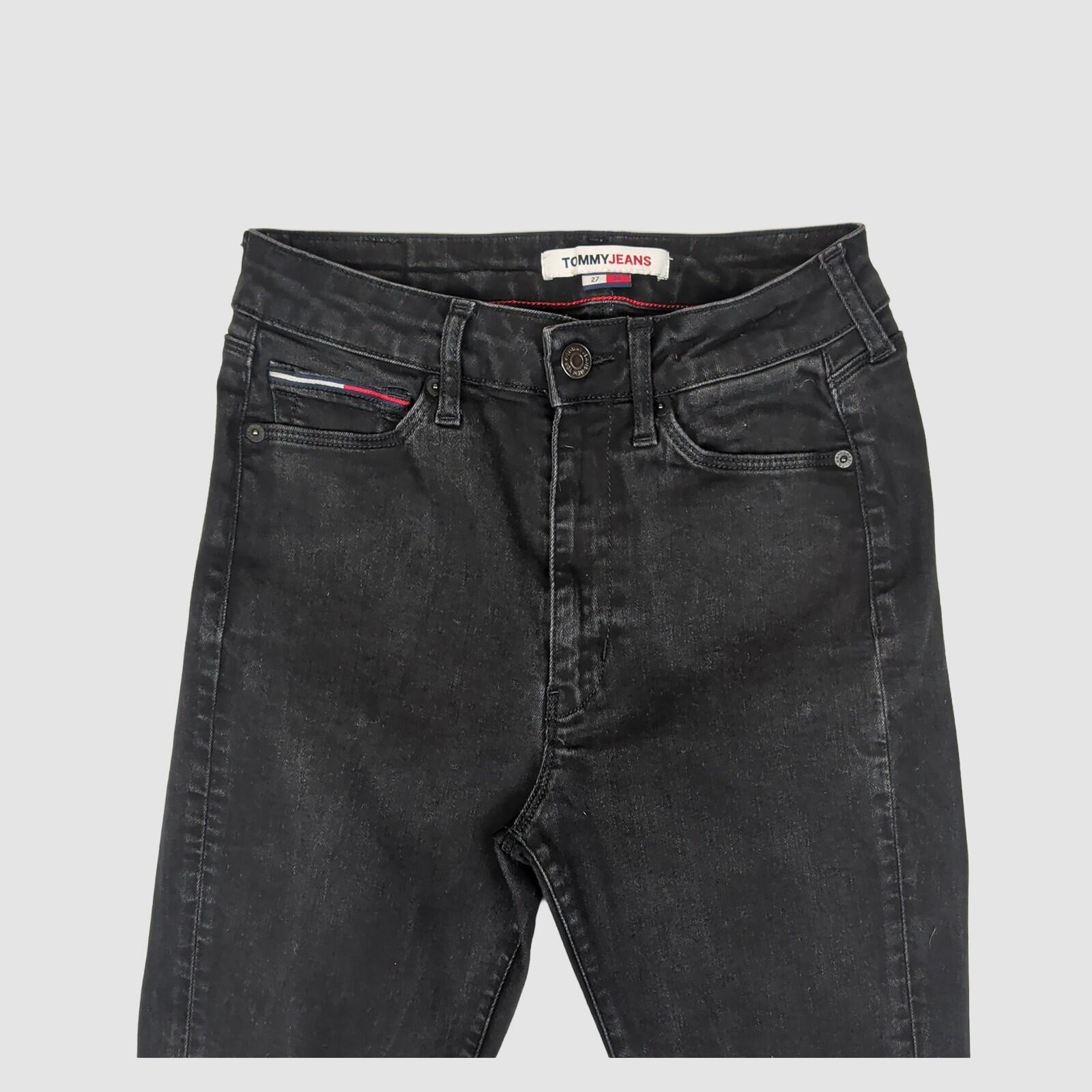 tommy jeans womens washed black sylvia high rise super skinny jeans w27 l30 by Tommy Hilfiger – JEANS | RewearableUK