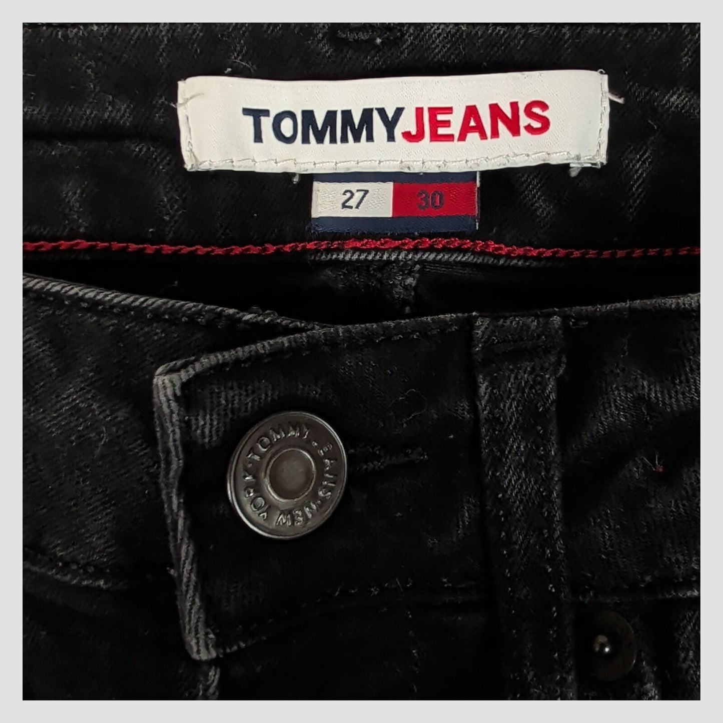 tommy jeans womens washed black sylvia high rise super skinny jeans w27 l30 by Tommy Hilfiger – JEANS | RewearableUK