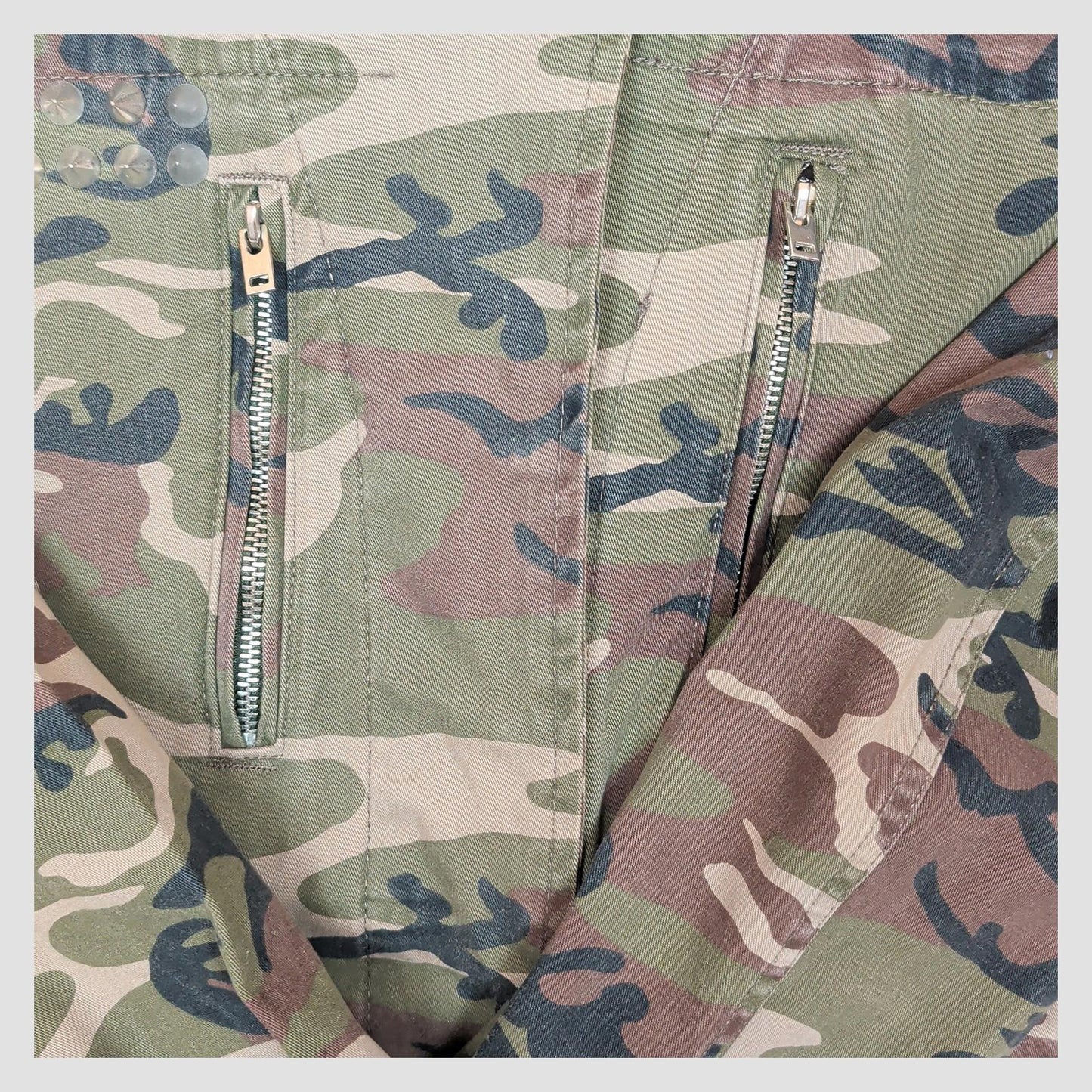 topshop womens camo studded shacket jacket woodland camouflage size uk 10 eu 38 by TopShop – | RewearableUK