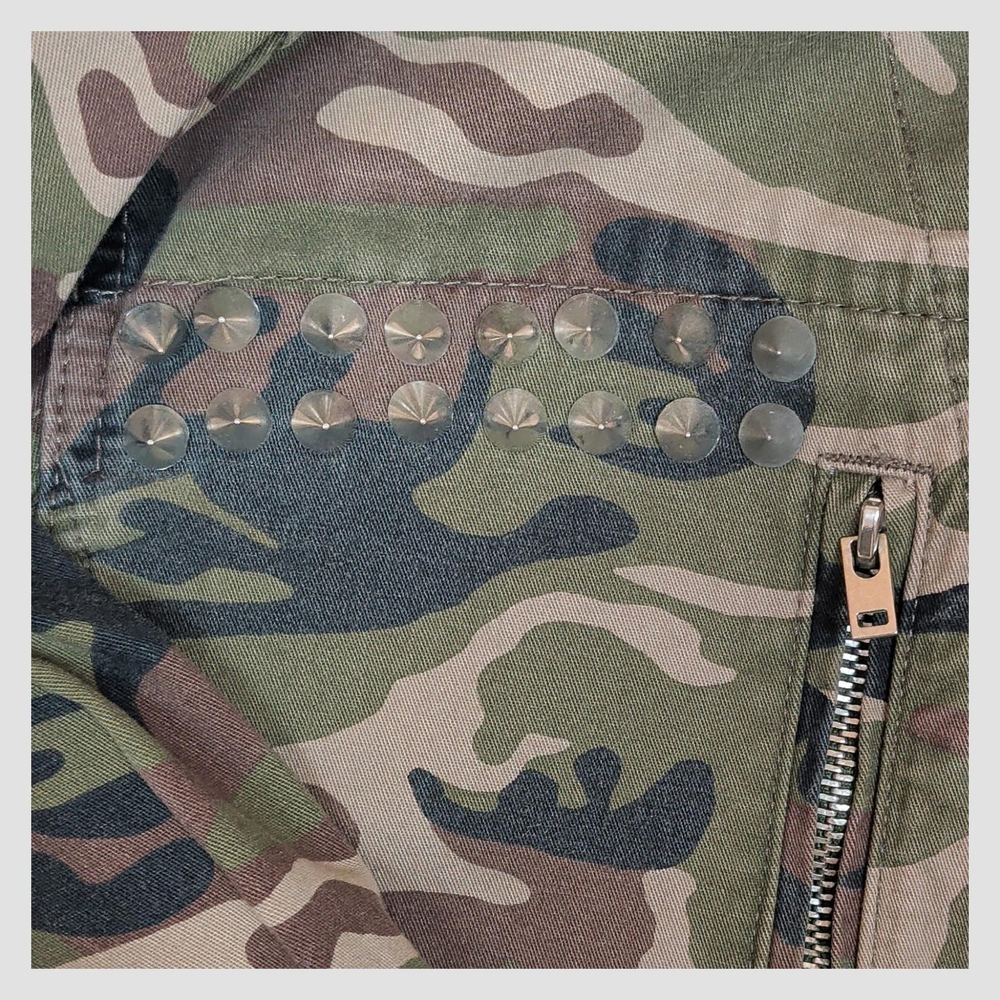 topshop womens camo studded shacket jacket woodland camouflage size uk 10 eu 38 by TopShop – | RewearableUK
