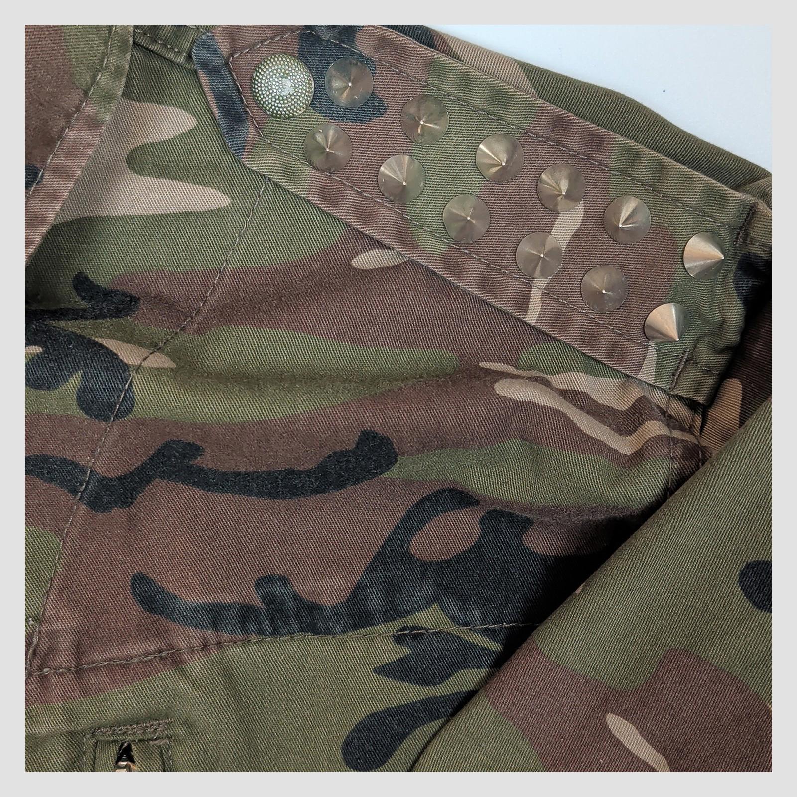 topshop womens camo studded shacket jacket woodland camouflage size uk 10 eu 38 by TopShop – | RewearableUK