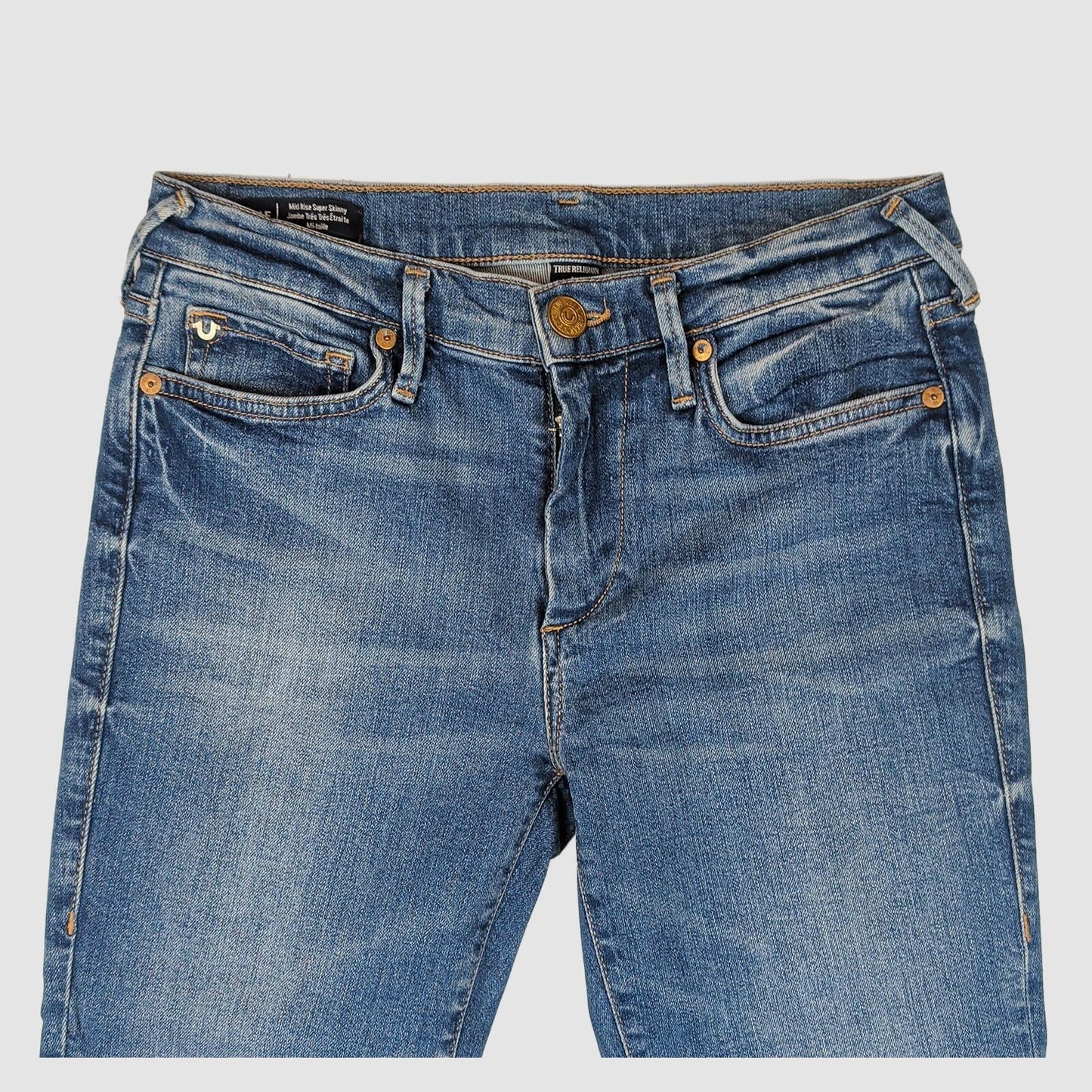 True Religion Halle Super Skinny Jeans Blue Mid Rise Size 28 Womens by True Religion – JEANS | RewearableUK
