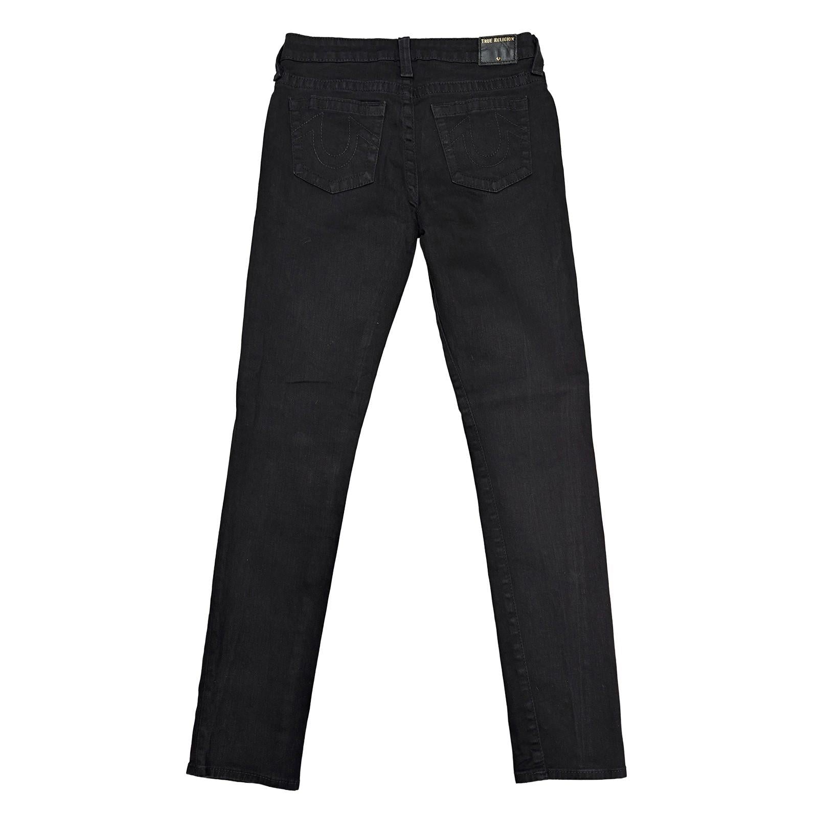 true religion rocco boys black skinny solid stretch denim jeans size 16