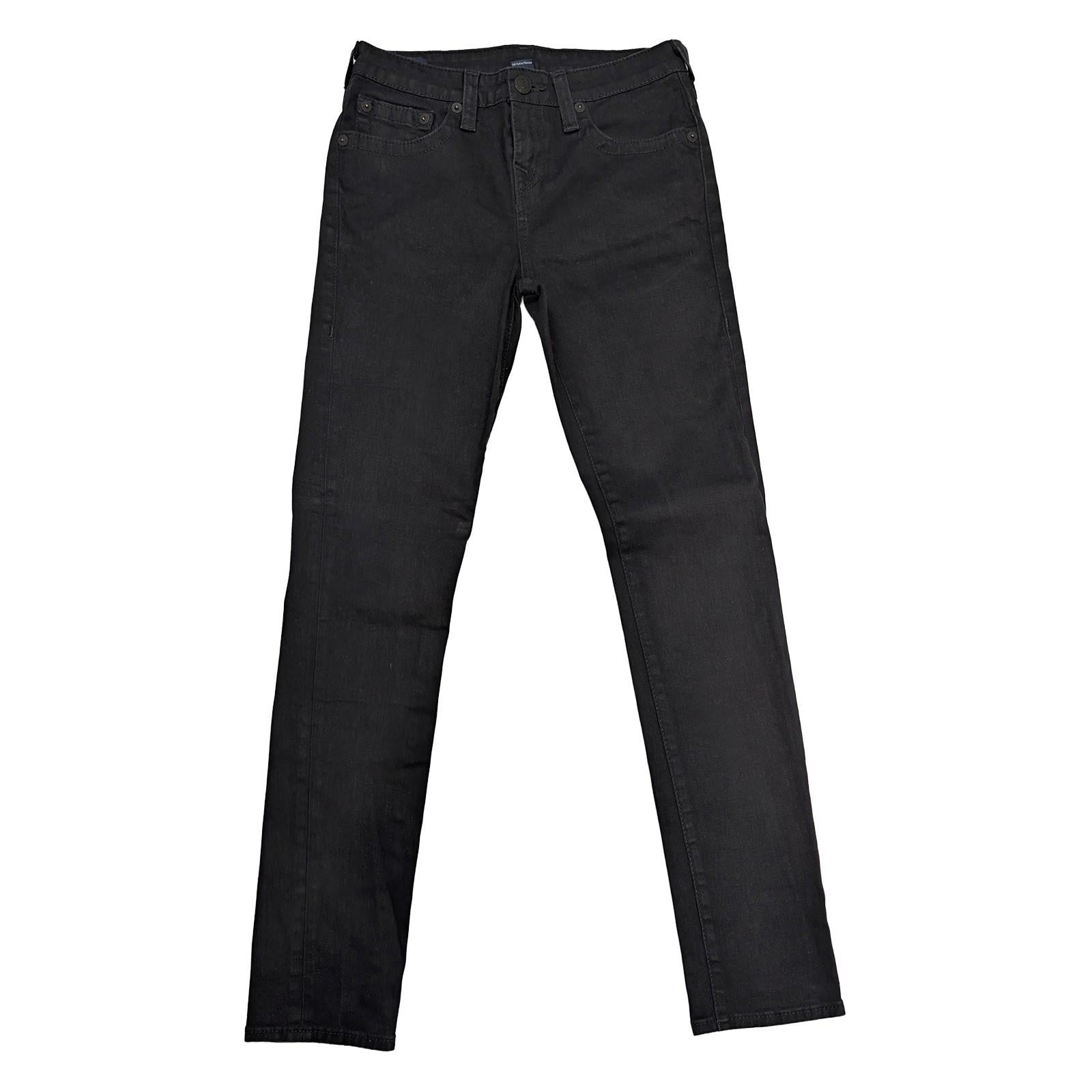 true religion rocco boys black skinny solid stretch denim jeans size 16