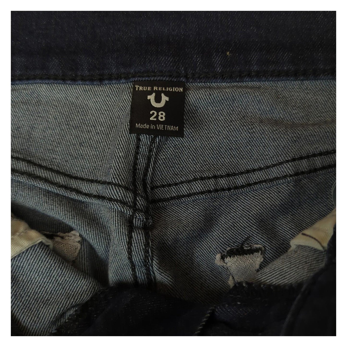 True Religion True Religion Rocco Mens Relaxed Skinny Jeans Size W28 Blue Denim Casual Fit JEANS RewearableUK
