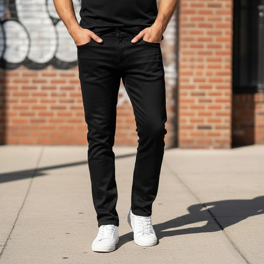 True Religion Rocco Relaxed Skinny Jeans Jet Black Modal | Men's W28 by True Religion – JEANS | RewearableUK