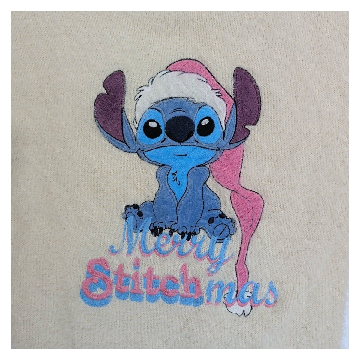 TU Disney Stitch Girls Christmas Jumper Age 9 Cream Pink Merry Stitchmas – Christmas Jumper product photo 2 | RewearableUK