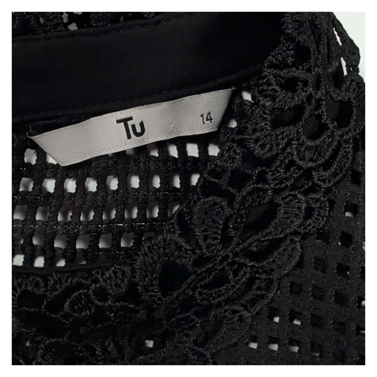 TU Women's Lace Tunic Top UK 14 Black Sleeveless – Blouse product photo 6 | RewearableUK