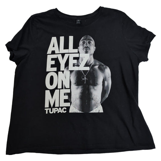 Tupac All Eyez on Me T-Shirt 2XL Black Gildan Hip-Hop Graphic Tee – Music T-Shirt product photo 1 | RewearableUK