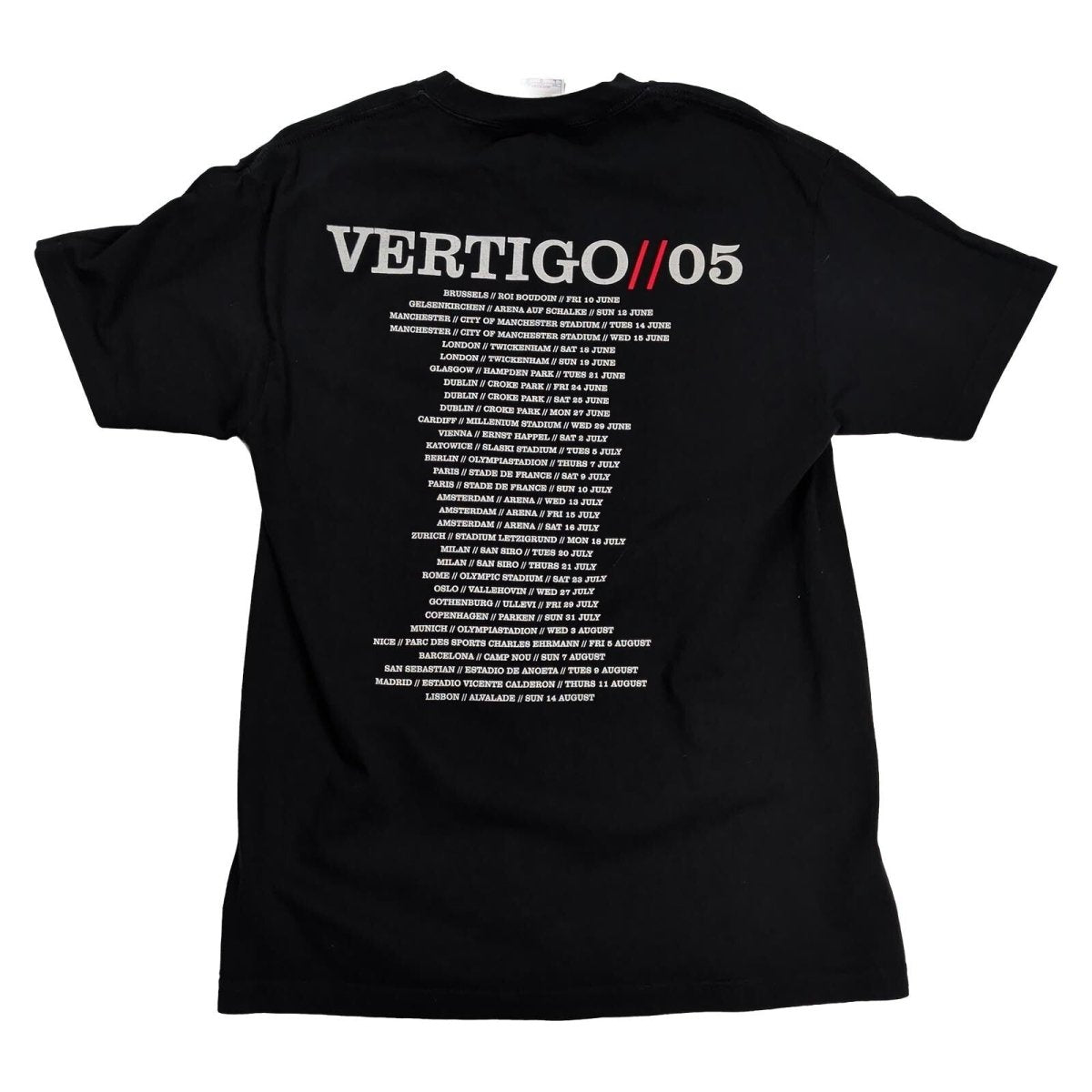 U2 Vertigo 2005 Tour T-Shirt L Black Murina USA Vintage Y2K Concert Band Tee – product photo 2 | RewearableUK
