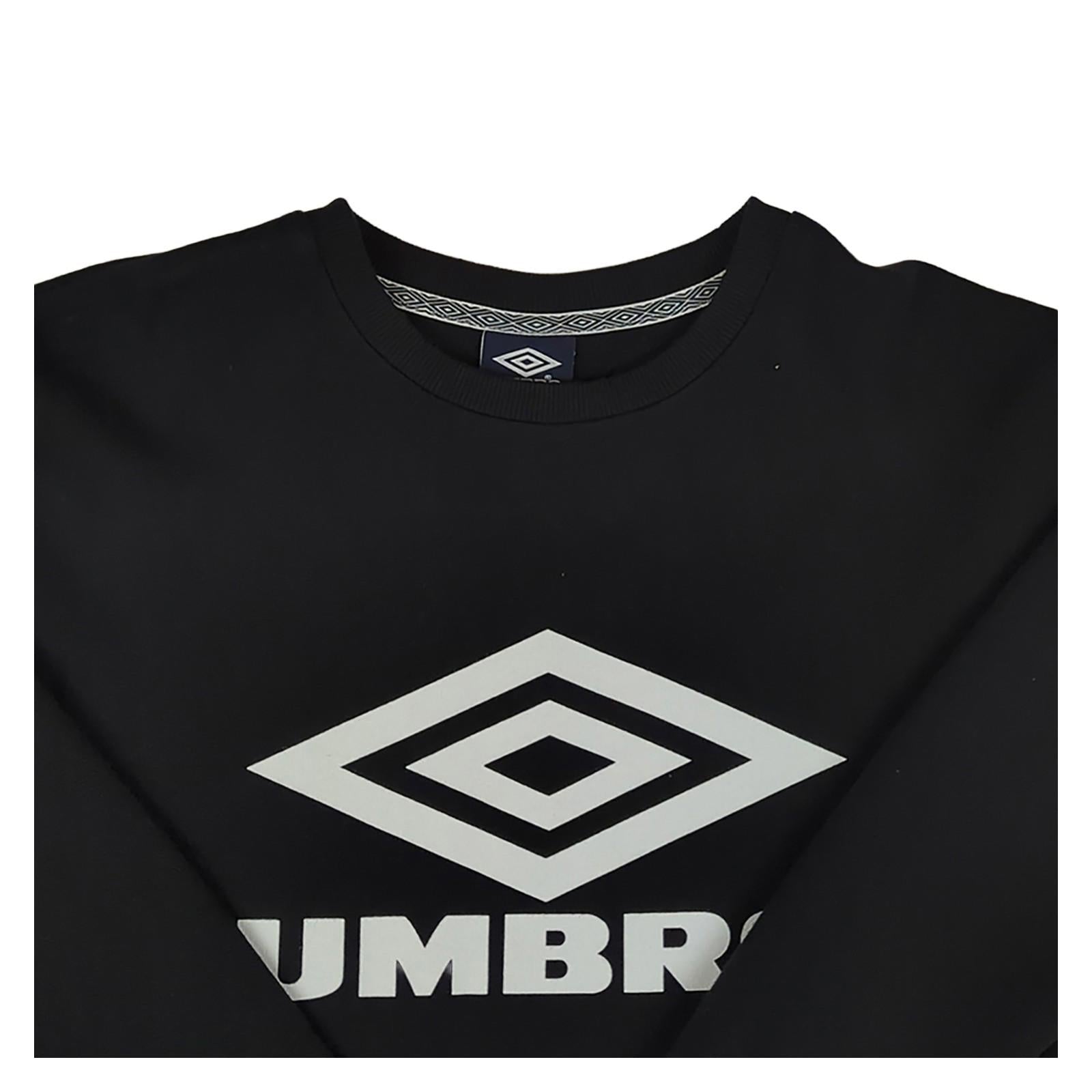 Umbro Umbro Womens Cropped Sweatshirt Size S Small Black Jumper Pullover Long Sleeve Sweater & Hoodie RewearableUK