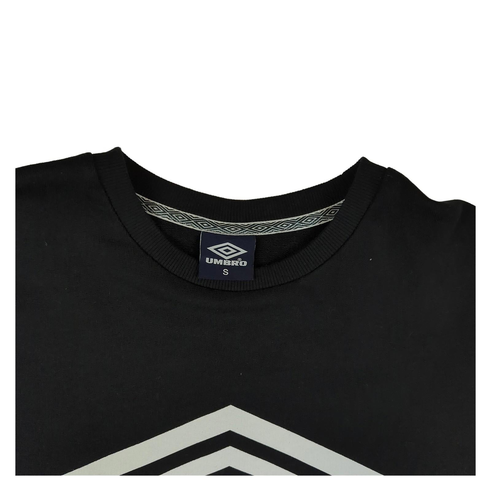 Umbro Umbro Womens Cropped Sweatshirt Size S Small Black Jumper Pullover Long Sleeve Sweater & Hoodie RewearableUK