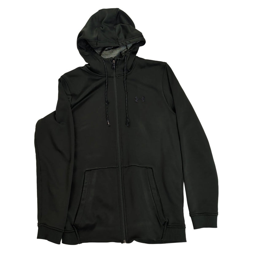 Under Armour ColdGear Men's Full Zip Hoodie Black Fleece Lined Loose Fit M – product photo 2 | RewearableUK