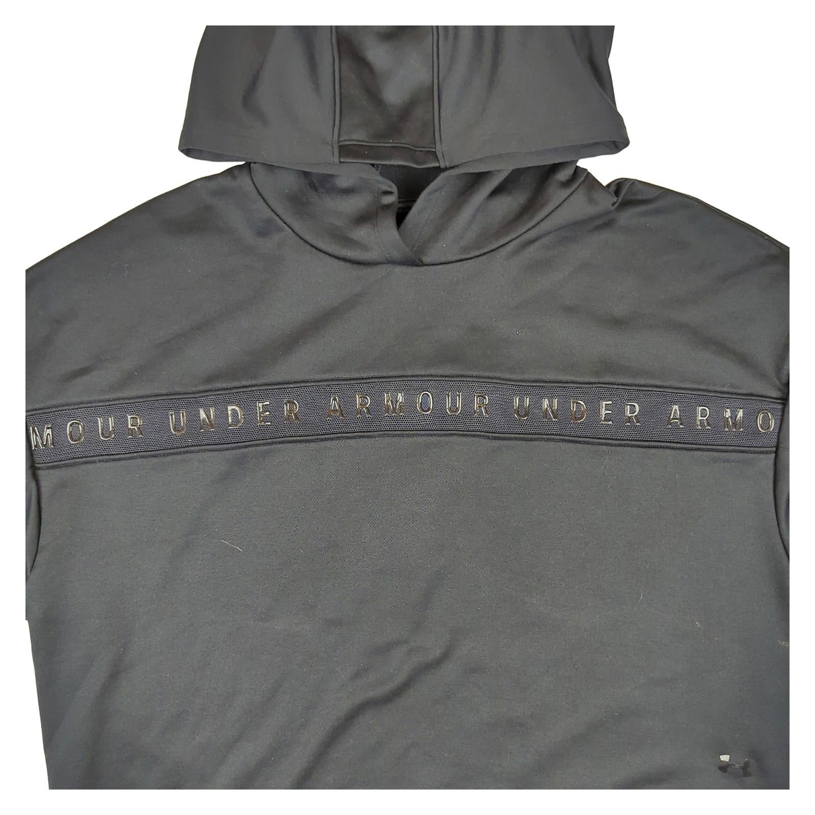 Under Armour Under Armour Men’s Black Hoodie Size M Regular Fit Cotton - Blend Pullover Sweater & Hoodie RewearableUK