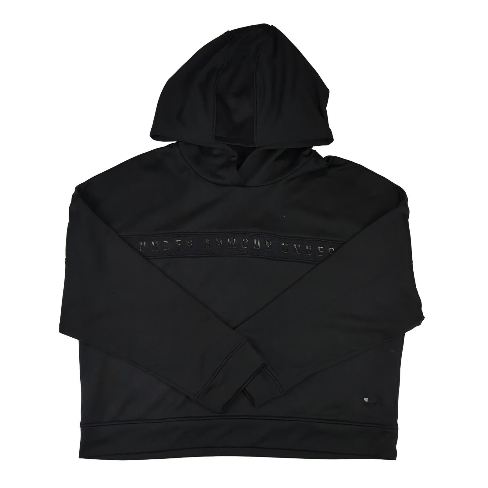 Under Armour Under Armour Men’s Black Hoodie Size M Regular Fit Cotton - Blend Pullover Sweater & Hoodie RewearableUK
