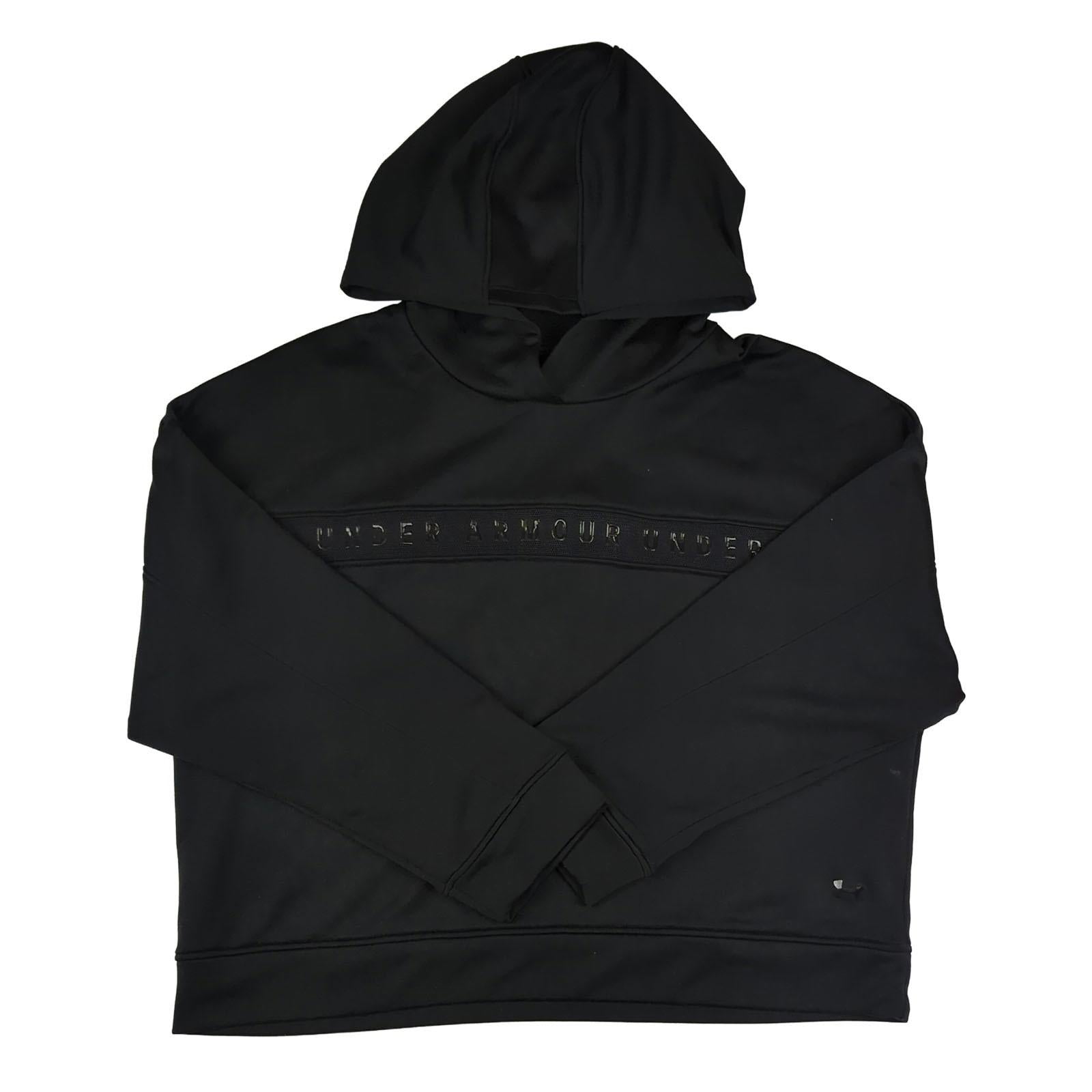 Under Armour Under Armour Men’s Black Hoodie Size M Regular Fit Cotton - Blend Pullover Sweater & Hoodie RewearableUK