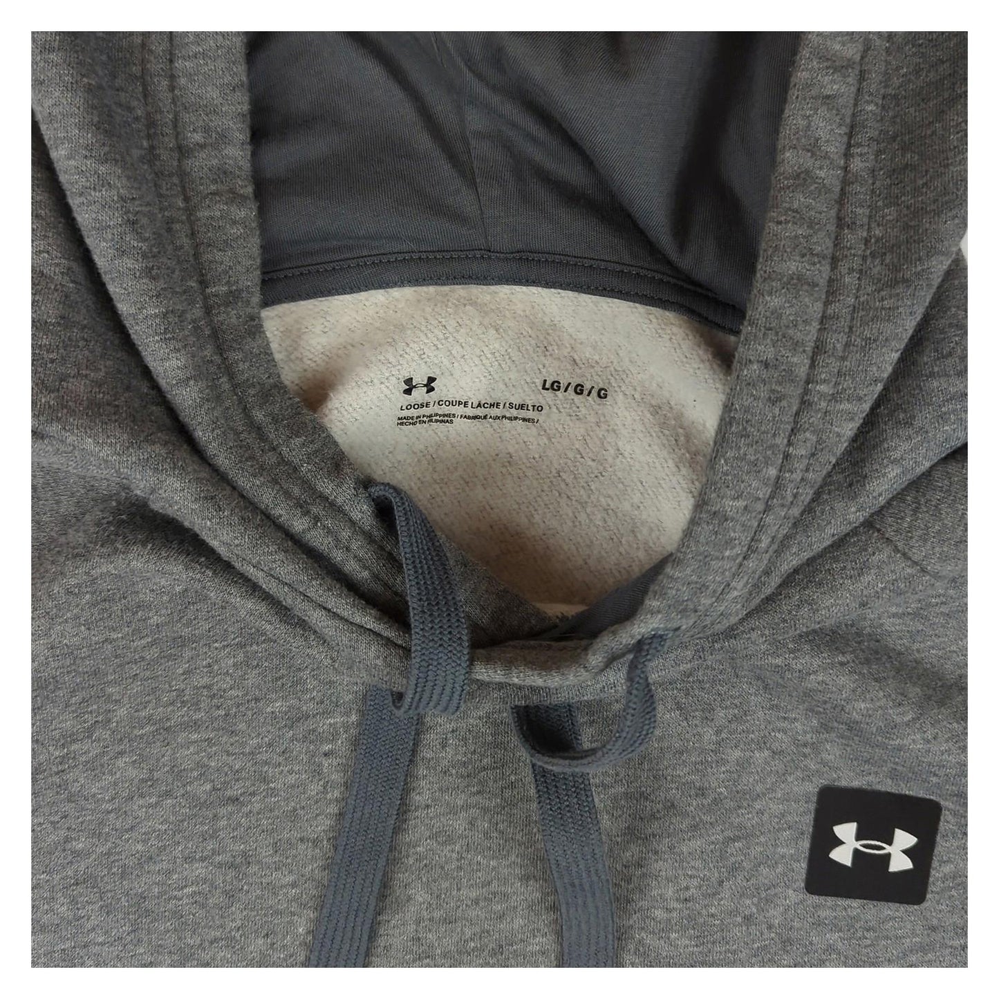 Under Armour Under Armour Mens Hoodie Size L Large Grey Pullover Jumper Long Sleeve Hooded To Sweater & Hoodie RewearableUK