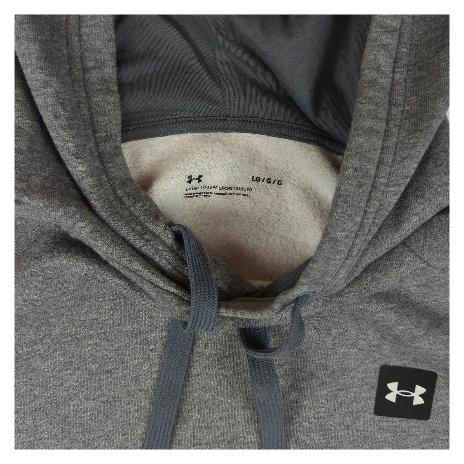 Under Armour Under Armour Mens Hoodie Size L Large Grey Pullover Jumper Long Sleeve Hooded To Sweater & Hoodie RewearableUK